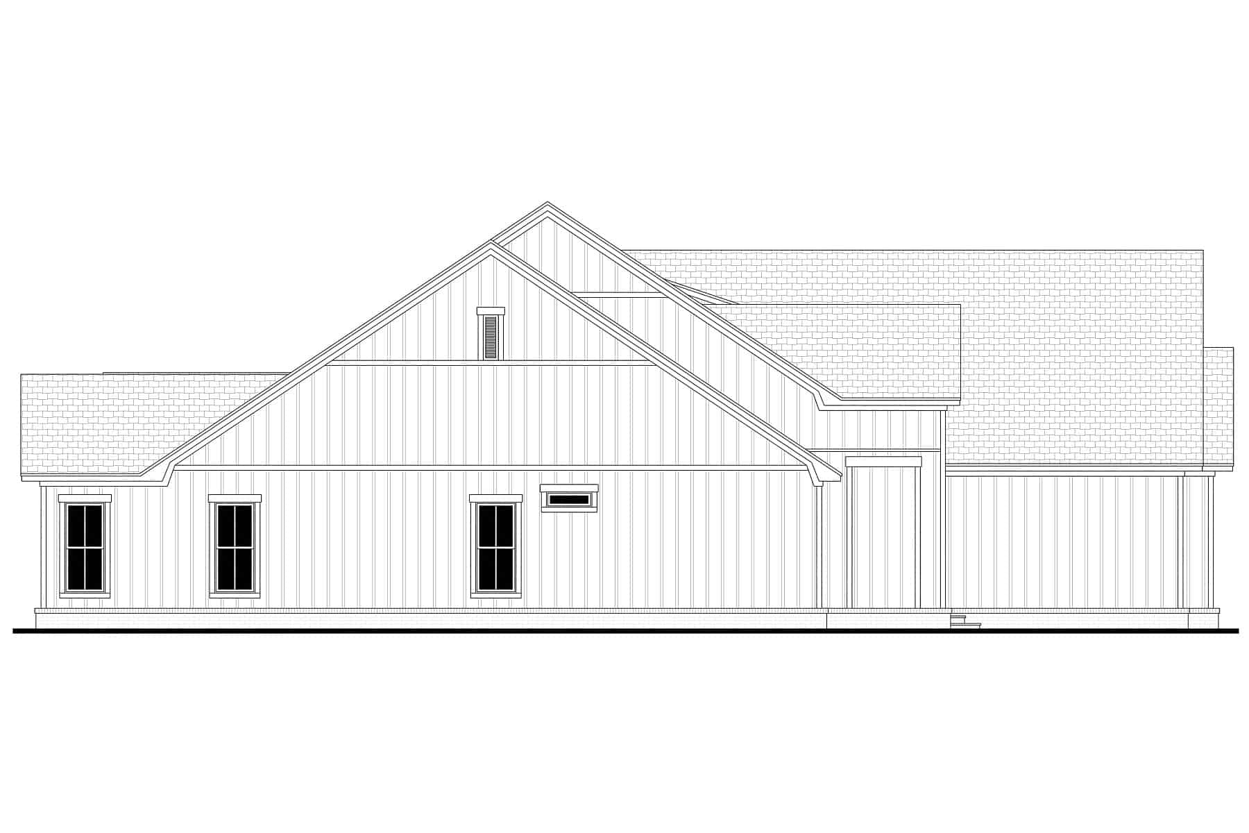 Home Plan Left Elevation of this 4-Bedroom,2658 Sq Ft Plan -142-1444