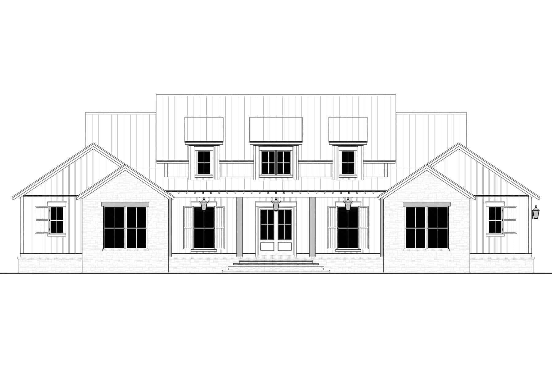 Home Plan Front Elevation of this 4-Bedroom,2977 Sq Ft Plan -142-1445