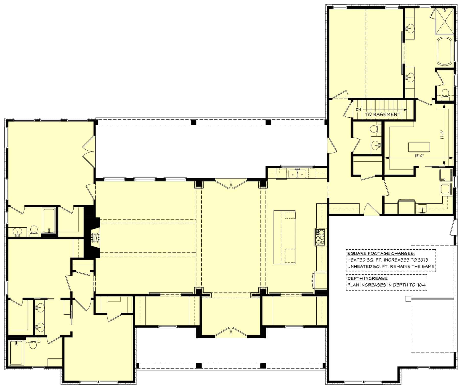 Main Level of Contemporary Plan #142-1445