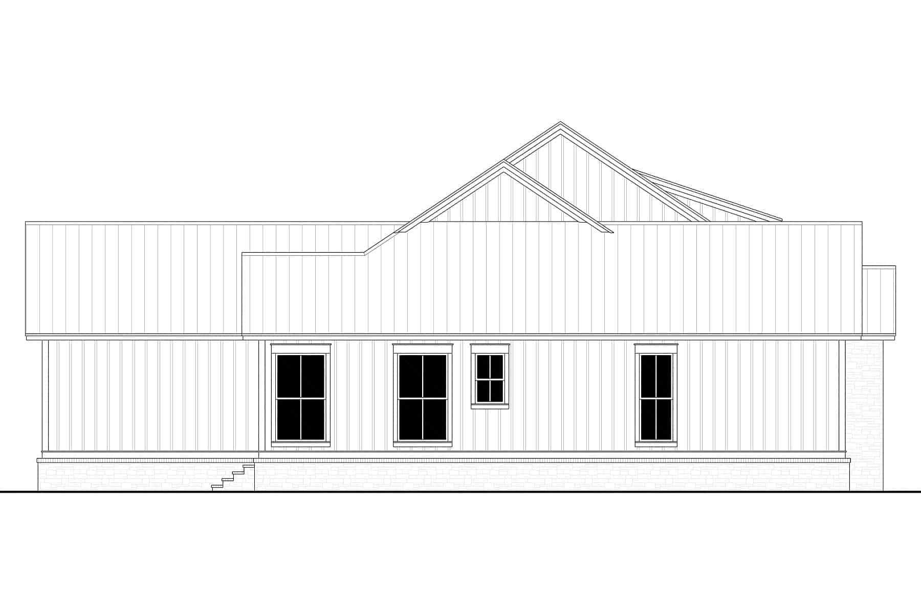 Home Plan Left Elevation of this 4-Bedroom,2977 Sq Ft Plan -142-1445