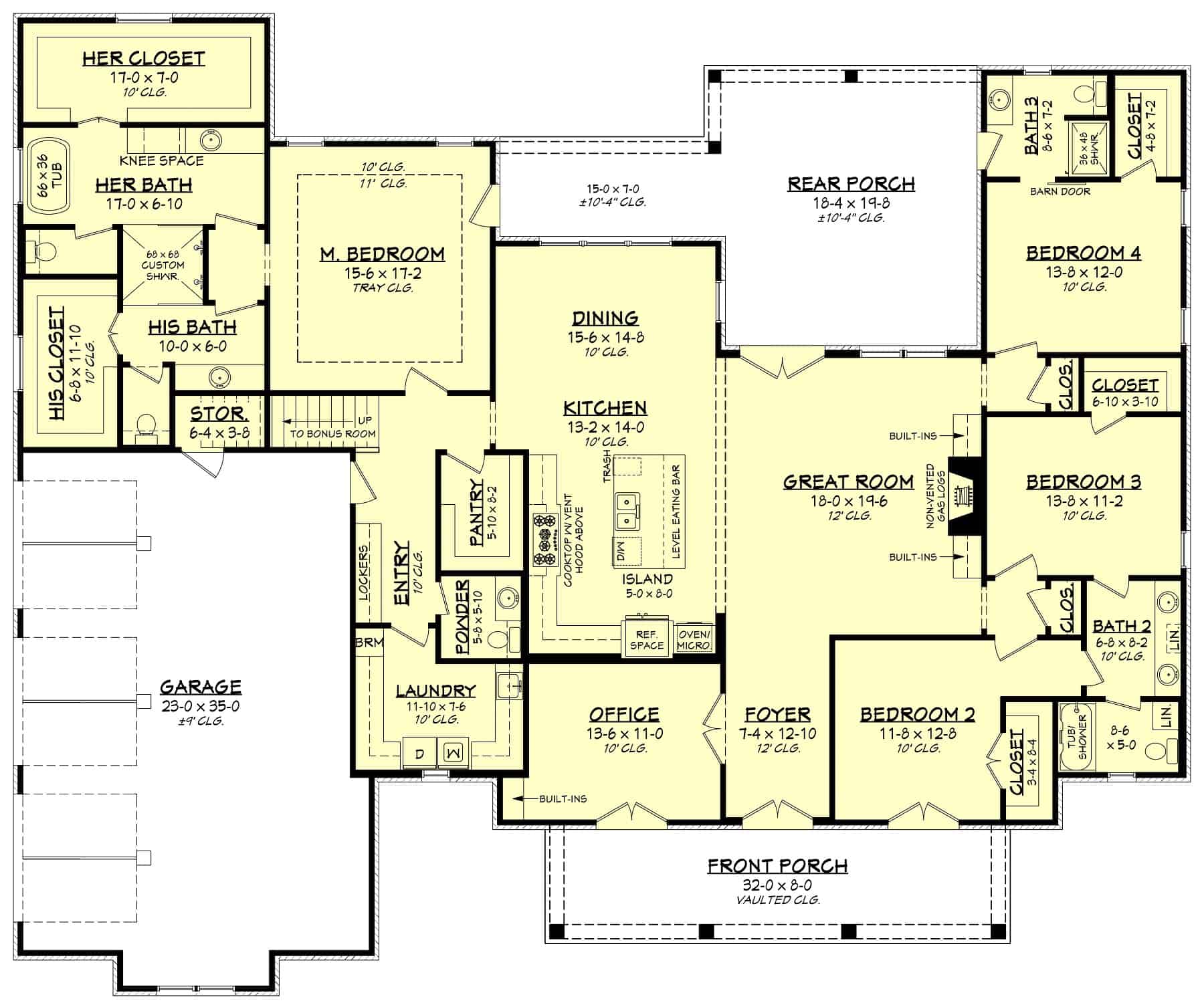 Main Level of Ranch Plan #142-1446