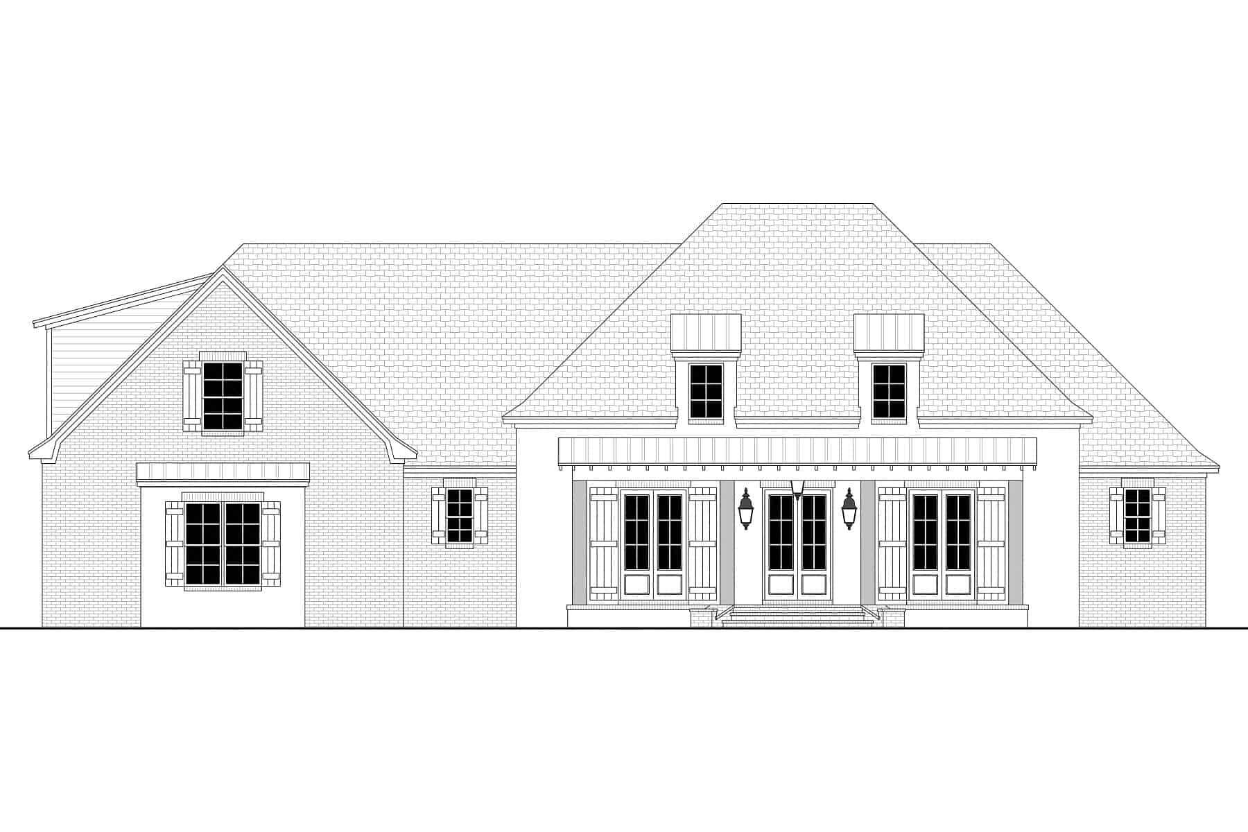 Home Plan Front Elevation of this 4-Bedroom,3106 Sq Ft Plan -142-1446