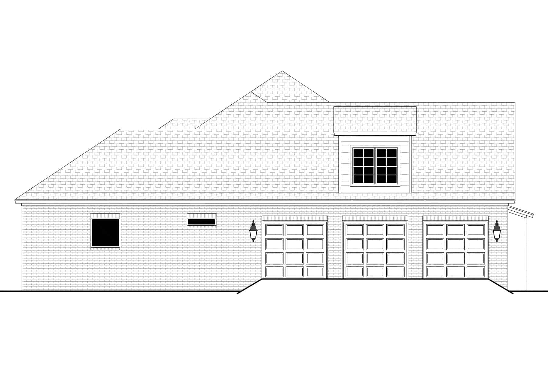 Home Plan Left Elevation of this 4-Bedroom,3106 Sq Ft Plan -142-1446