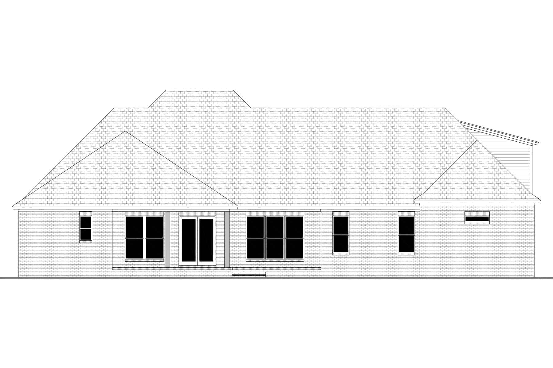 Home Plan Rear Elevation of this 4-Bedroom,3106 Sq Ft Plan -142-1446