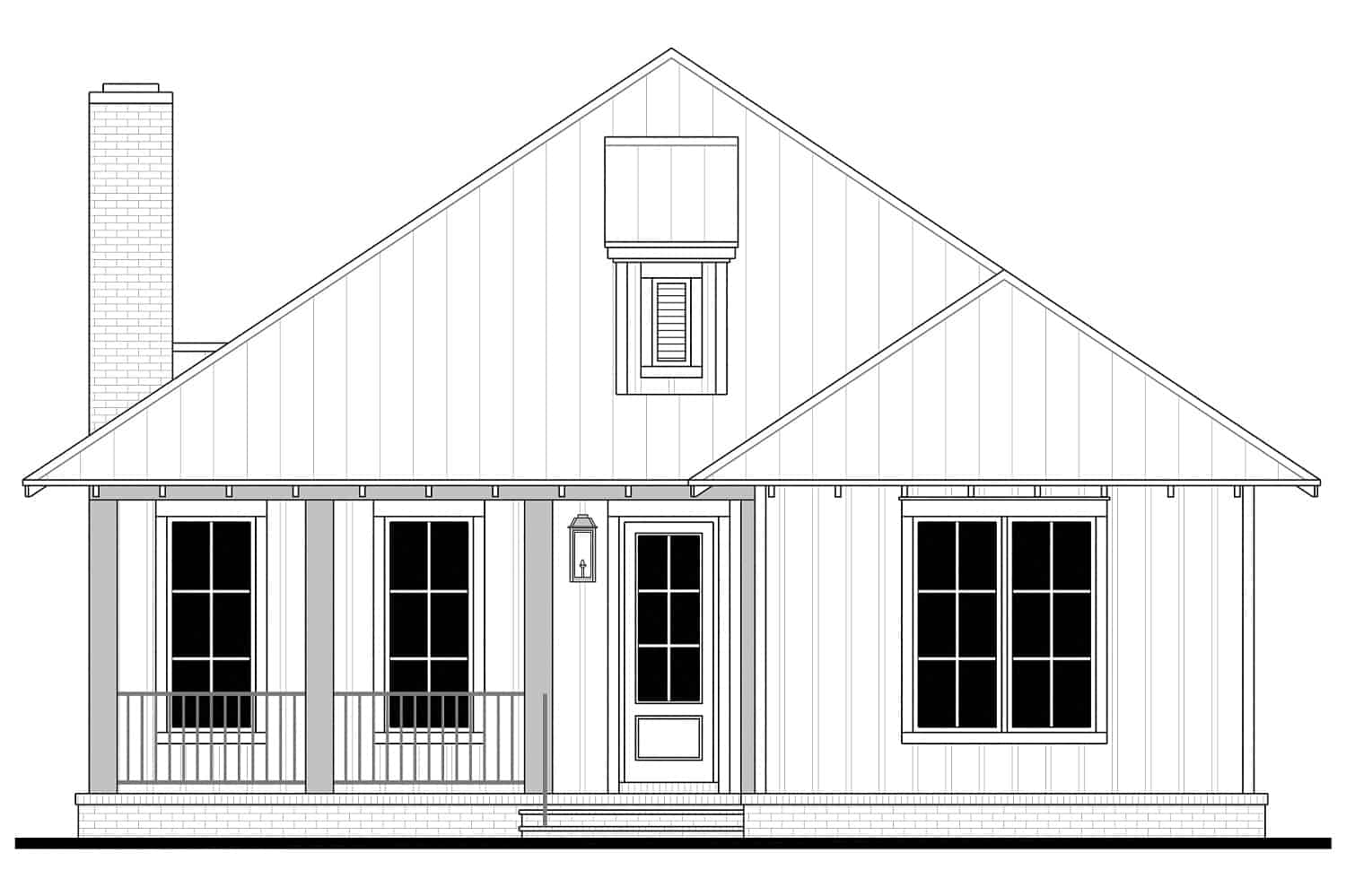 Home Plan Front Elevation of this 3-Bedroom,1605 Sq Ft Plan -142-1449