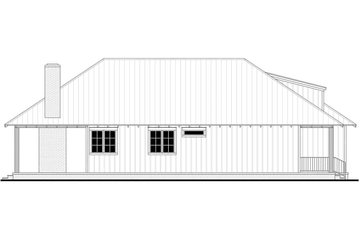 Home Plan Left Elevation of this 3-Bedroom,1605 Sq Ft Plan -142-1449