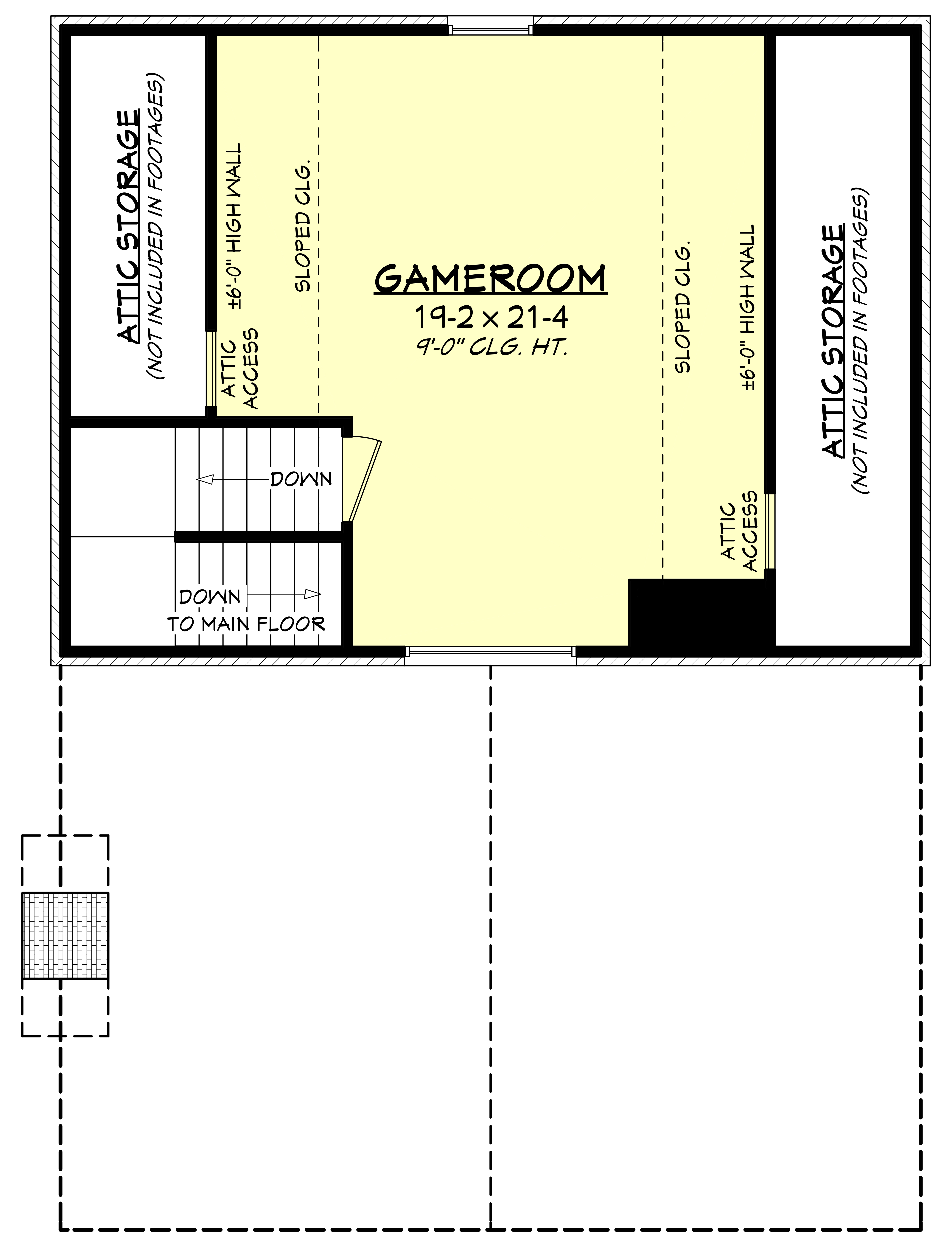 Upper Level of Garage Plan #142-1451