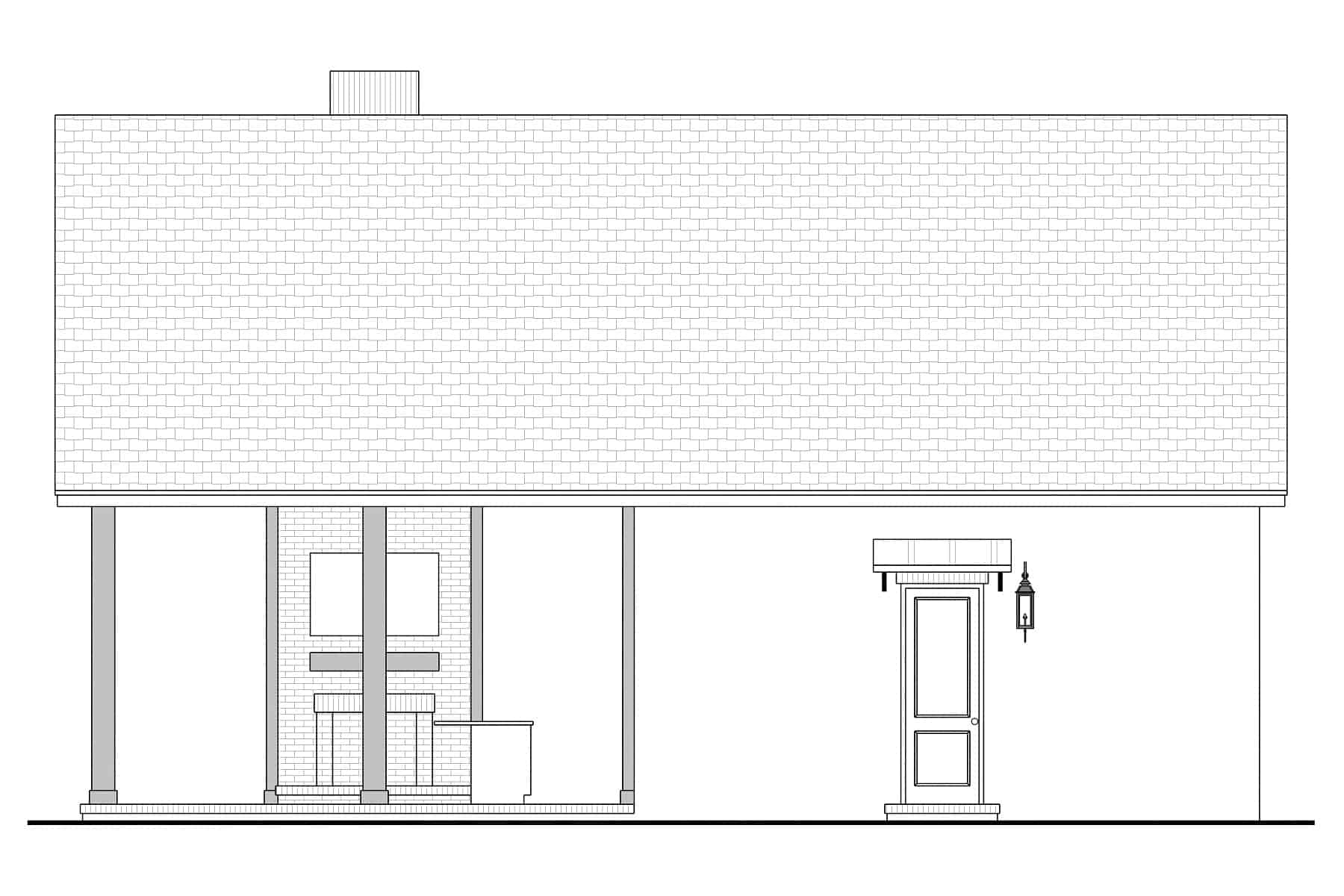 Home Plan Right Elevation of this 0-Bedroom,566 Sq Ft Plan -142-1451