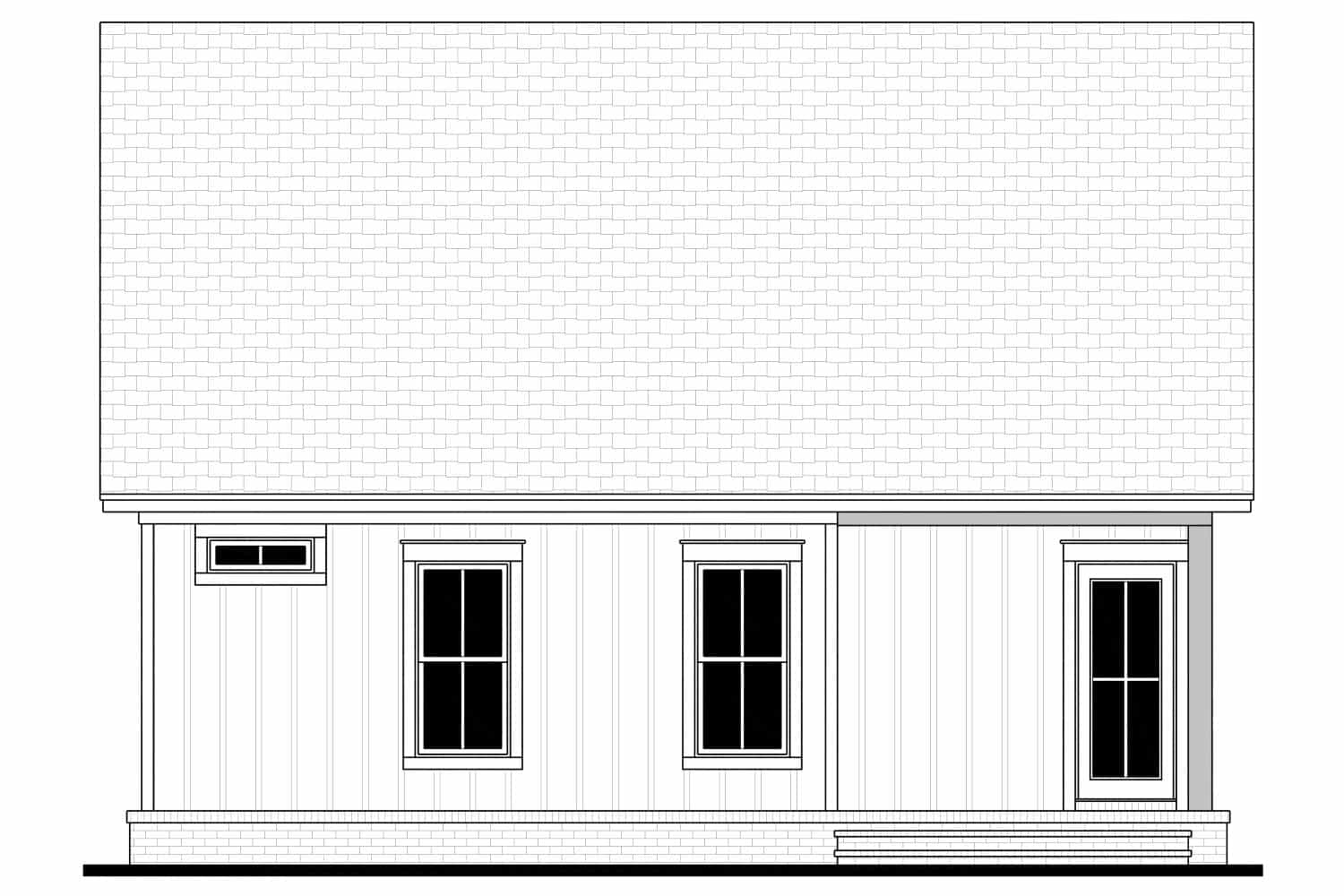Home Plan Rear Elevation of this 2-Bedroom,981 Sq Ft Plan -142-1455