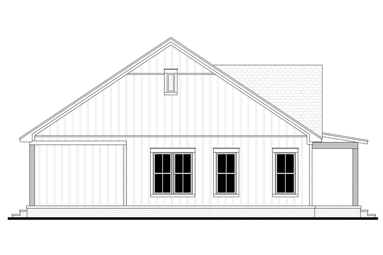 Home Plan Left Elevation of this 2-Bedroom,981 Sq Ft Plan -142-1455