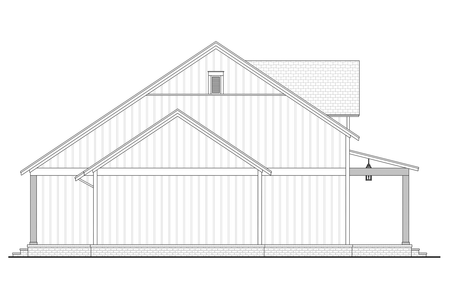 Home Plan Left Elevation of this 3-Bedroom,1479 Sq Ft Plan -142-1456