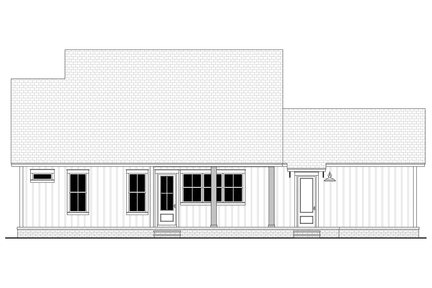 Home Plan Rear Elevation of this 3-Bedroom,1479 Sq Ft Plan -142-1456