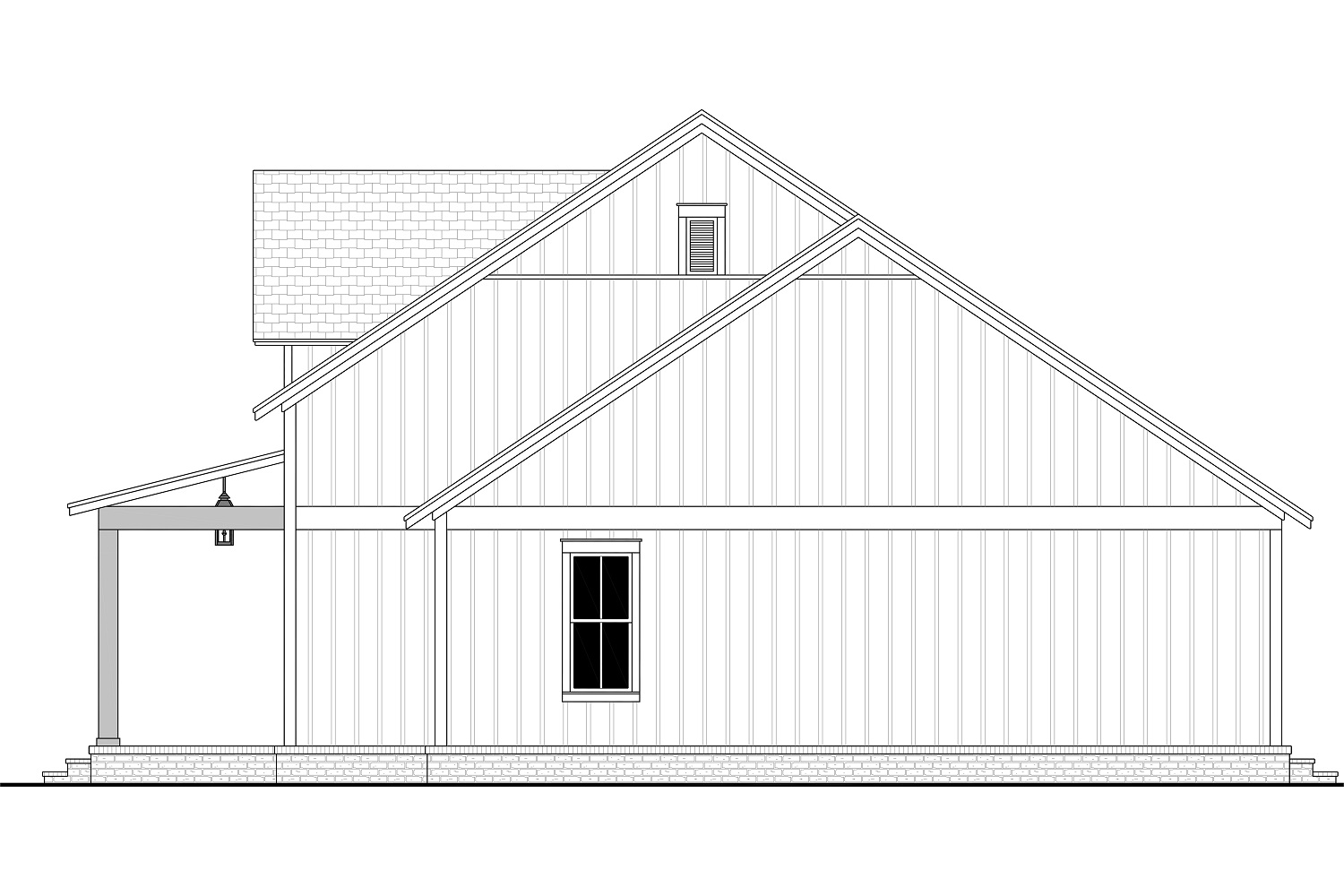 Home Plan Right Elevation of this 3-Bedroom,1479 Sq Ft Plan -142-1456