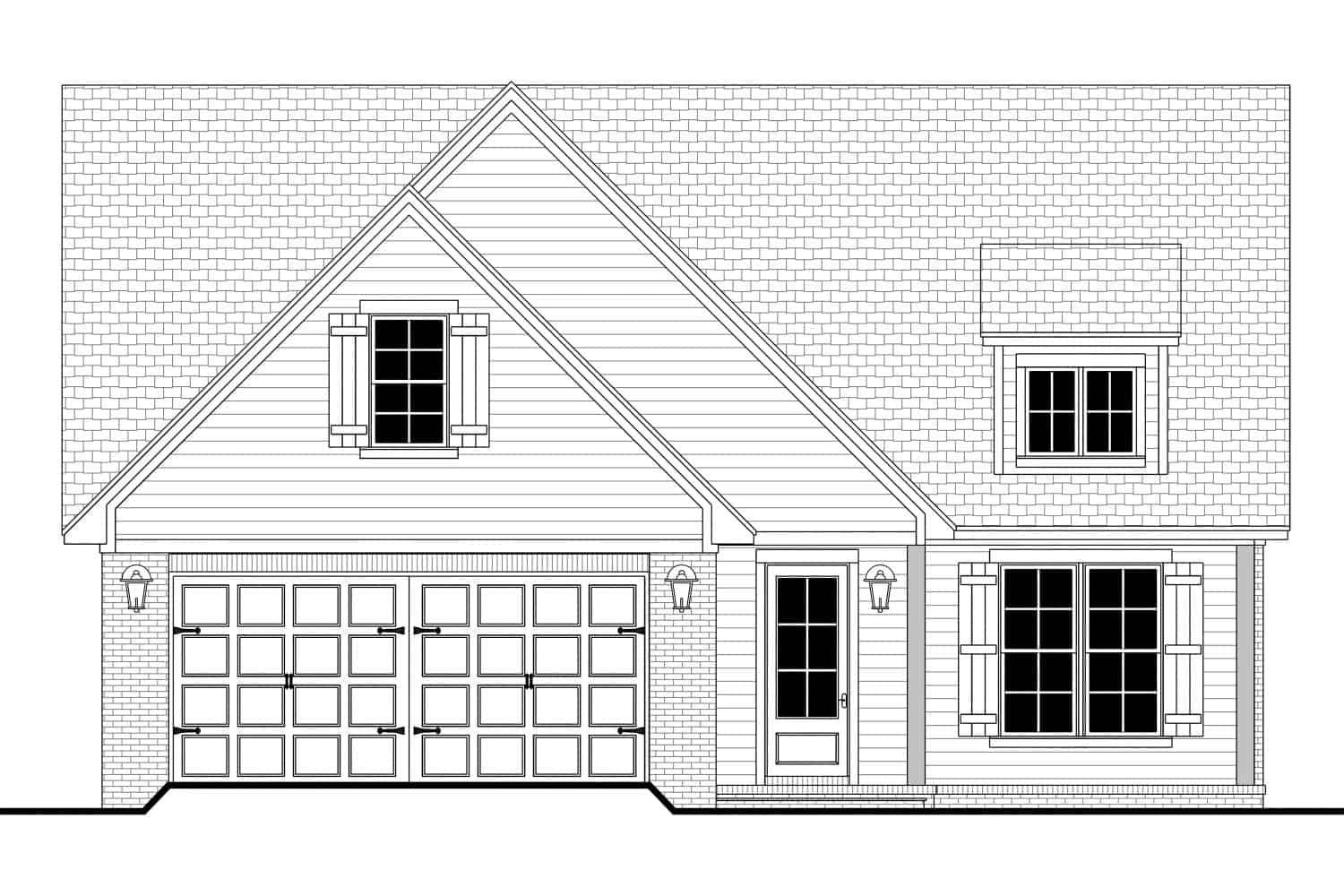 Home Plan Front Elevation of this 4-Bedroom,2004 Sq Ft Plan -142-1457