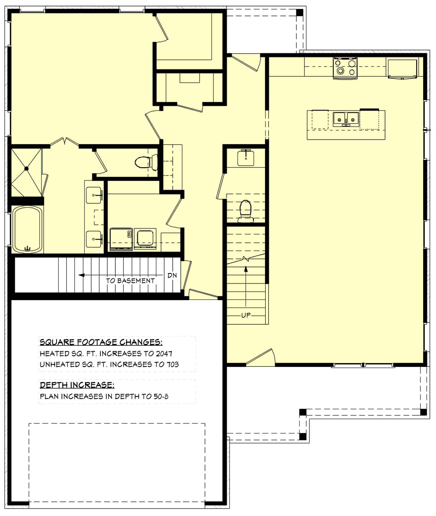 Main Level of Farmhouse Plan #142-1457