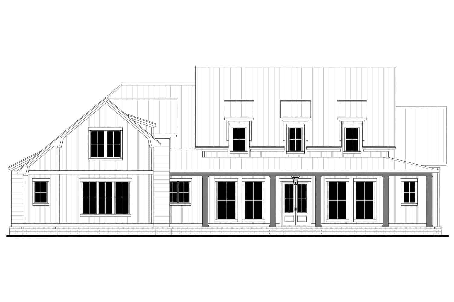 Home Plan Front Elevation of this 4-Bedroom,3858 Sq Ft Plan -142-1458
