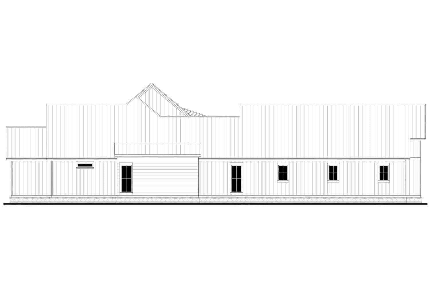 Home Plan Left Elevation of this 4-Bedroom,3858 Sq Ft Plan -142-1458