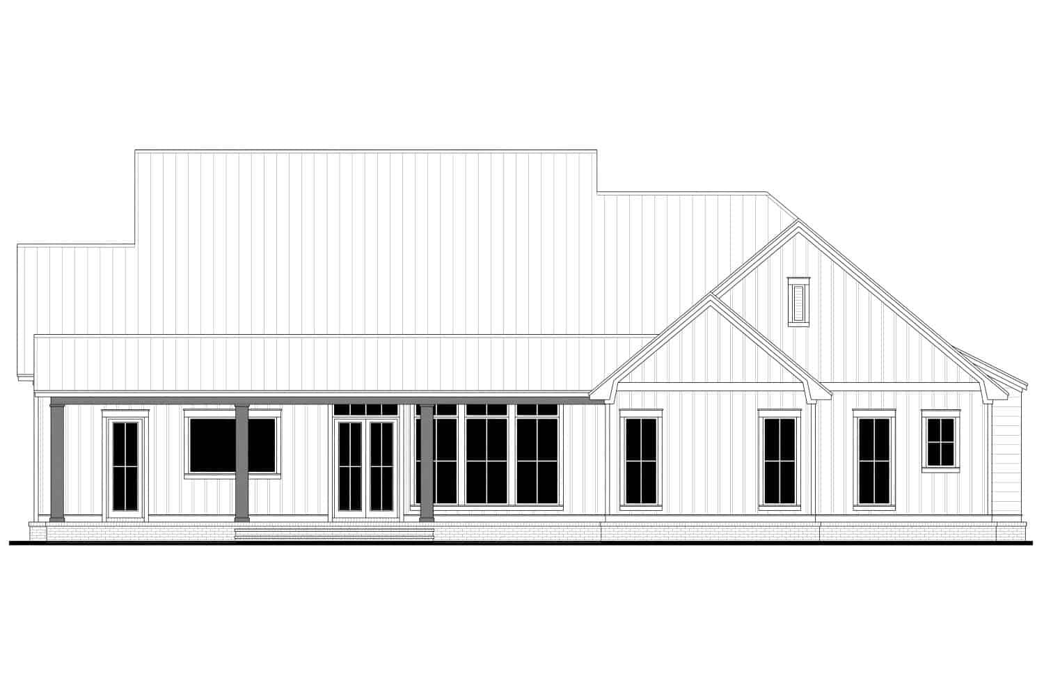 Home Plan Rear Elevation of this 4-Bedroom,3858 Sq Ft Plan -142-1458