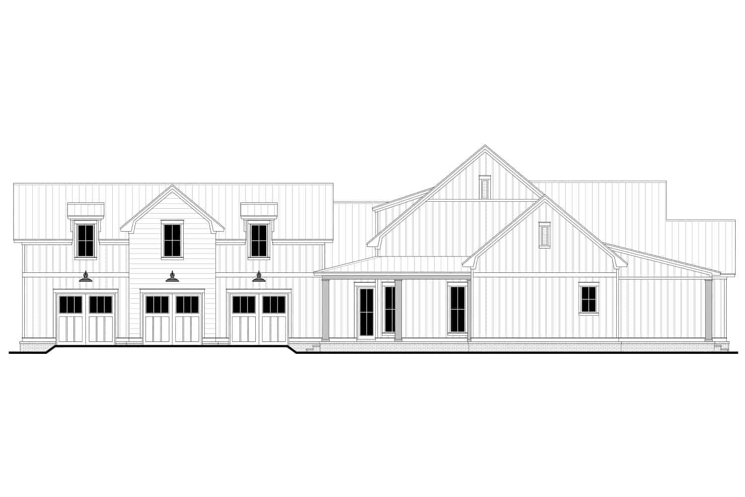 Home Plan Right Elevation of this 4-Bedroom,3858 Sq Ft Plan -142-1458