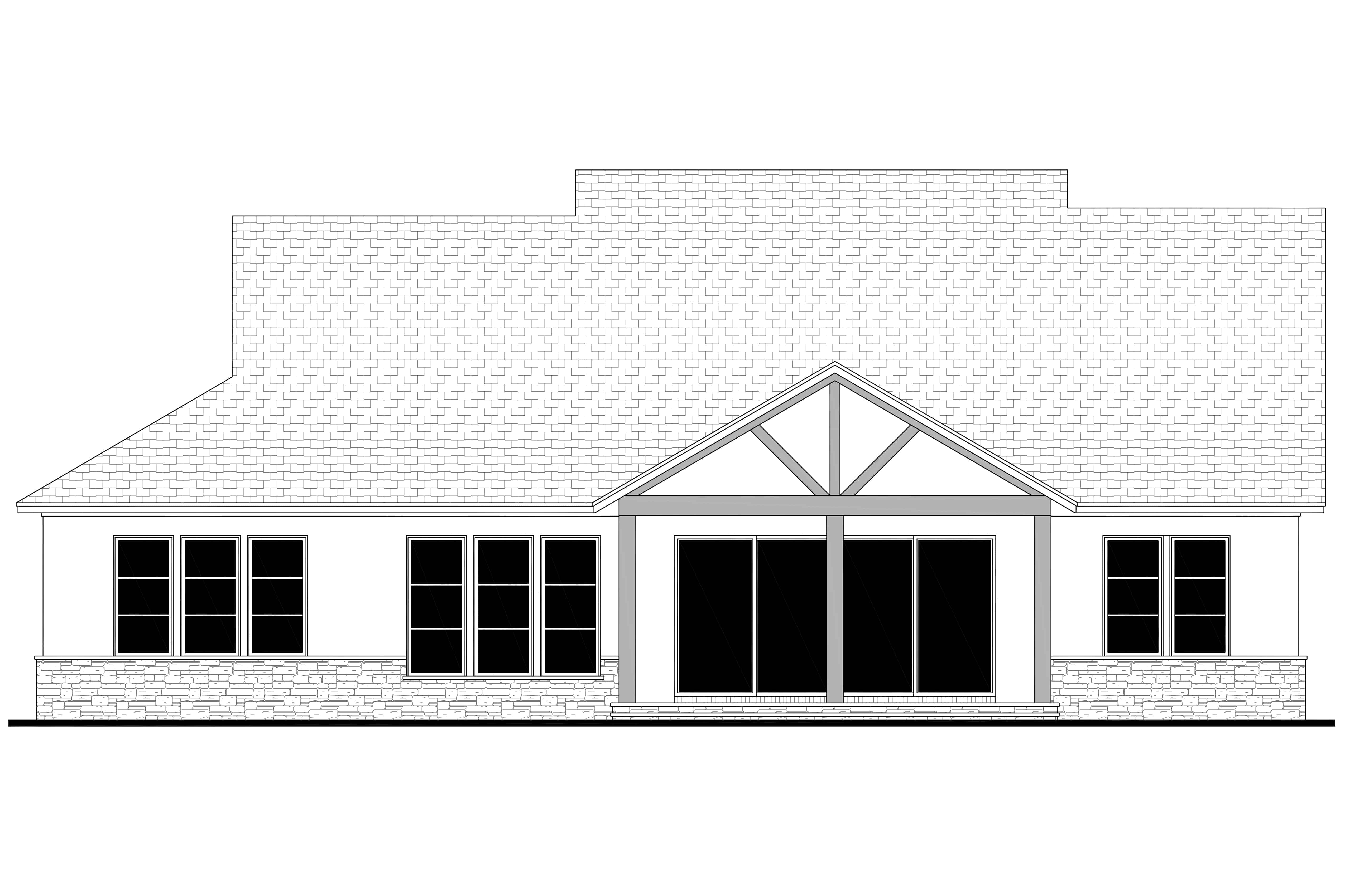 Home Plan Rear Elevation of this 3-Bedroom,2726 Sq Ft Plan -142-1460