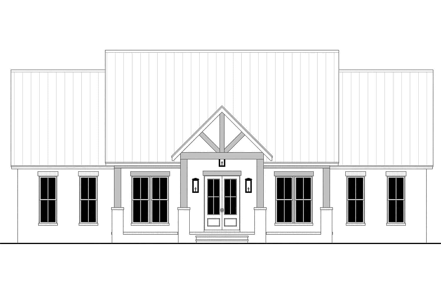 Home Plan Front Elevation of this 3-Bedroom,2400 Sq Ft Plan -142-1461