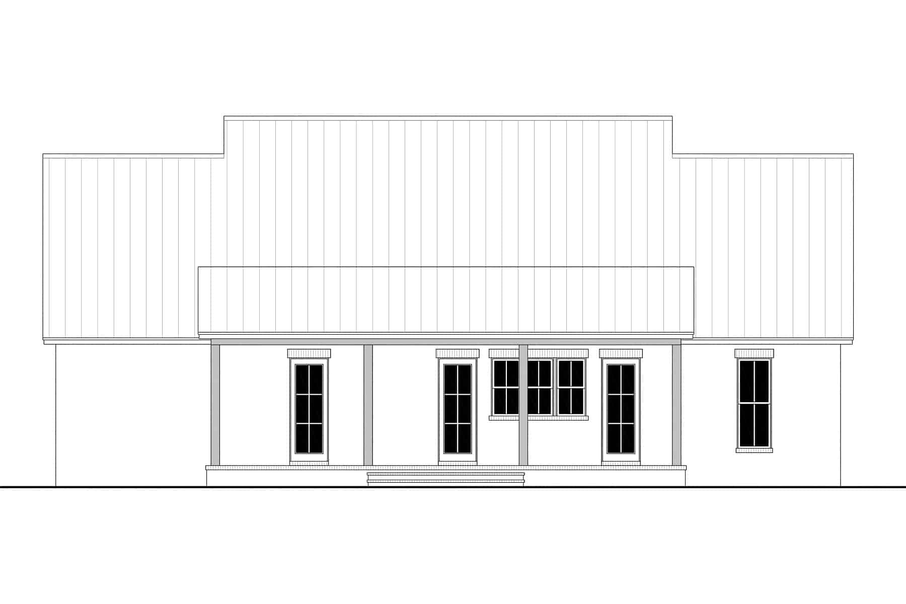 Home Plan Rear Elevation of this 3-Bedroom,2400 Sq Ft Plan -142-1461