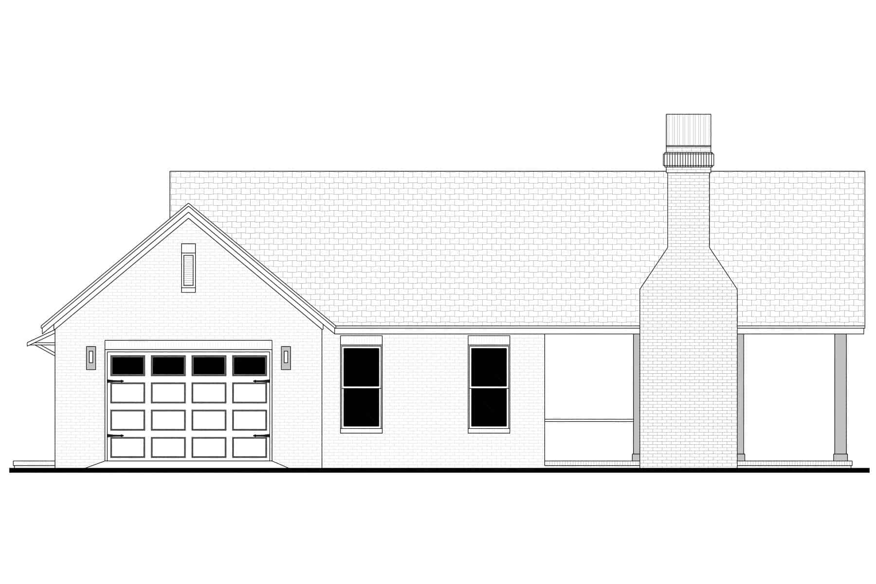Home Plan Left Elevation of this 0-Bedroom,506 Sq Ft Plan -142-1462