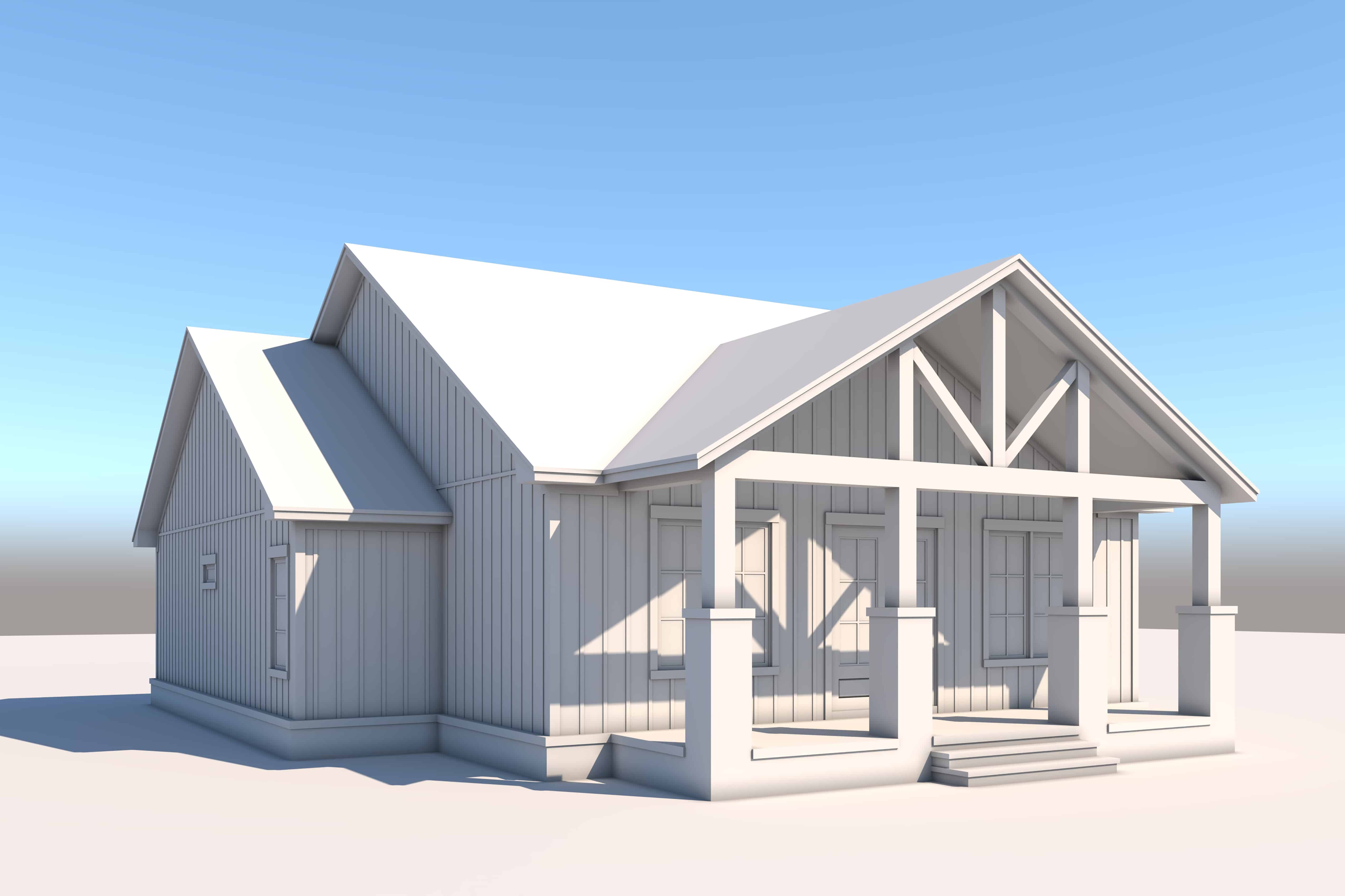 Home Plan Front Elevation of this 3-Bedroom,1596 Sq Ft Plan -142-1463