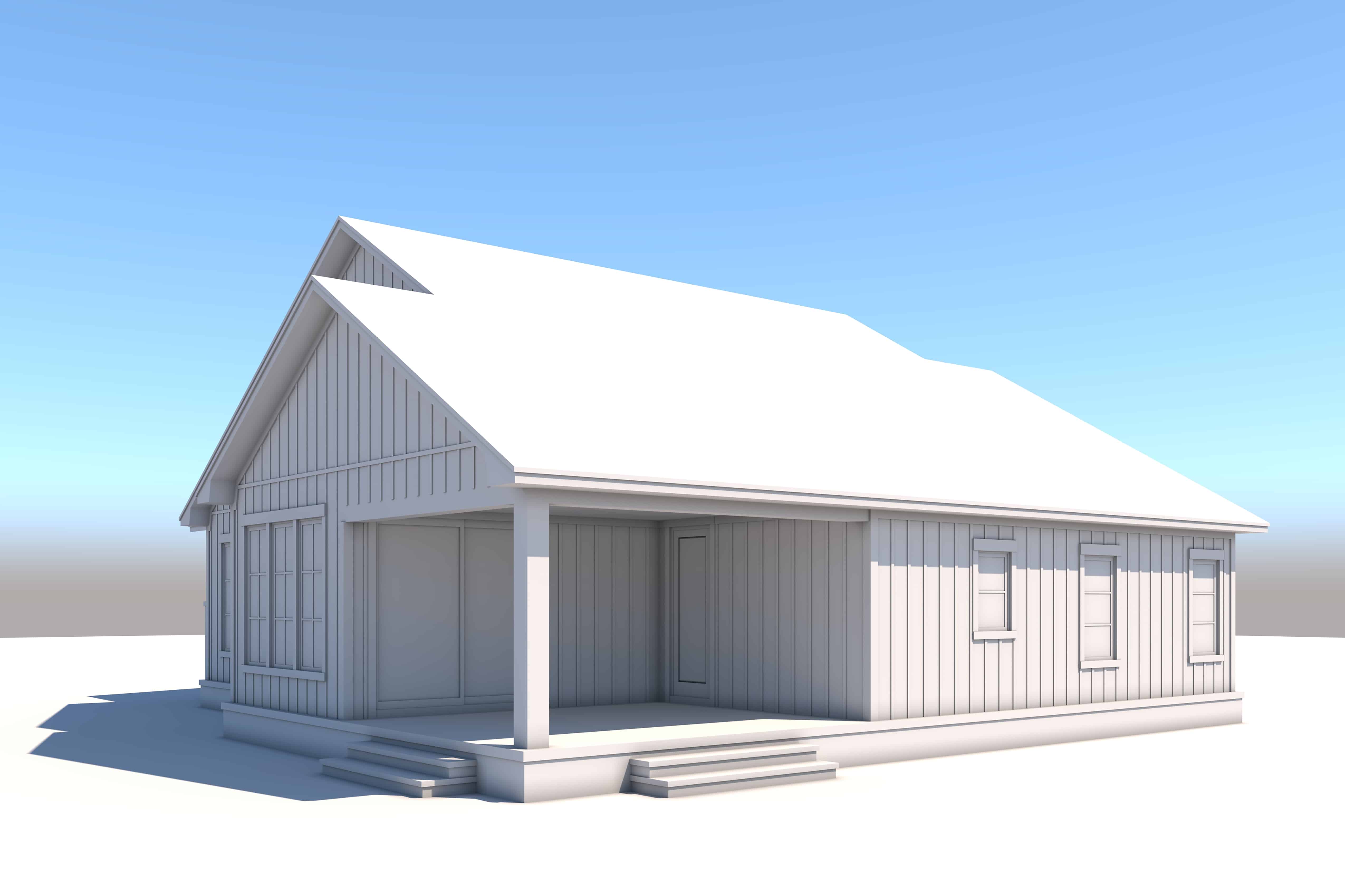 Home Plan Rear Elevation of this 3-Bedroom,1596 Sq Ft Plan -142-1463