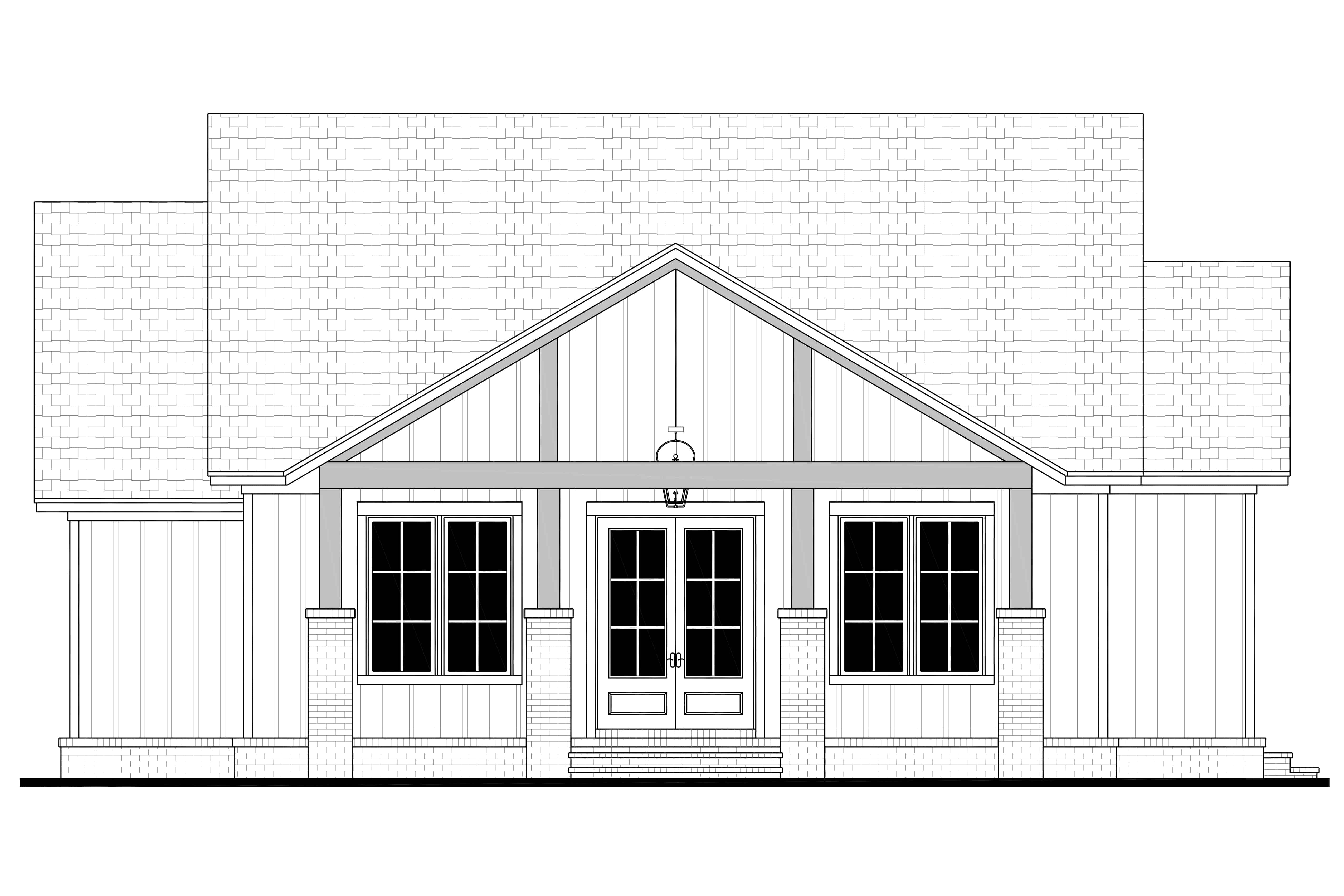 Home Plan Front Elevation of this 3-Bedroom,1596 Sq Ft Plan -142-1463