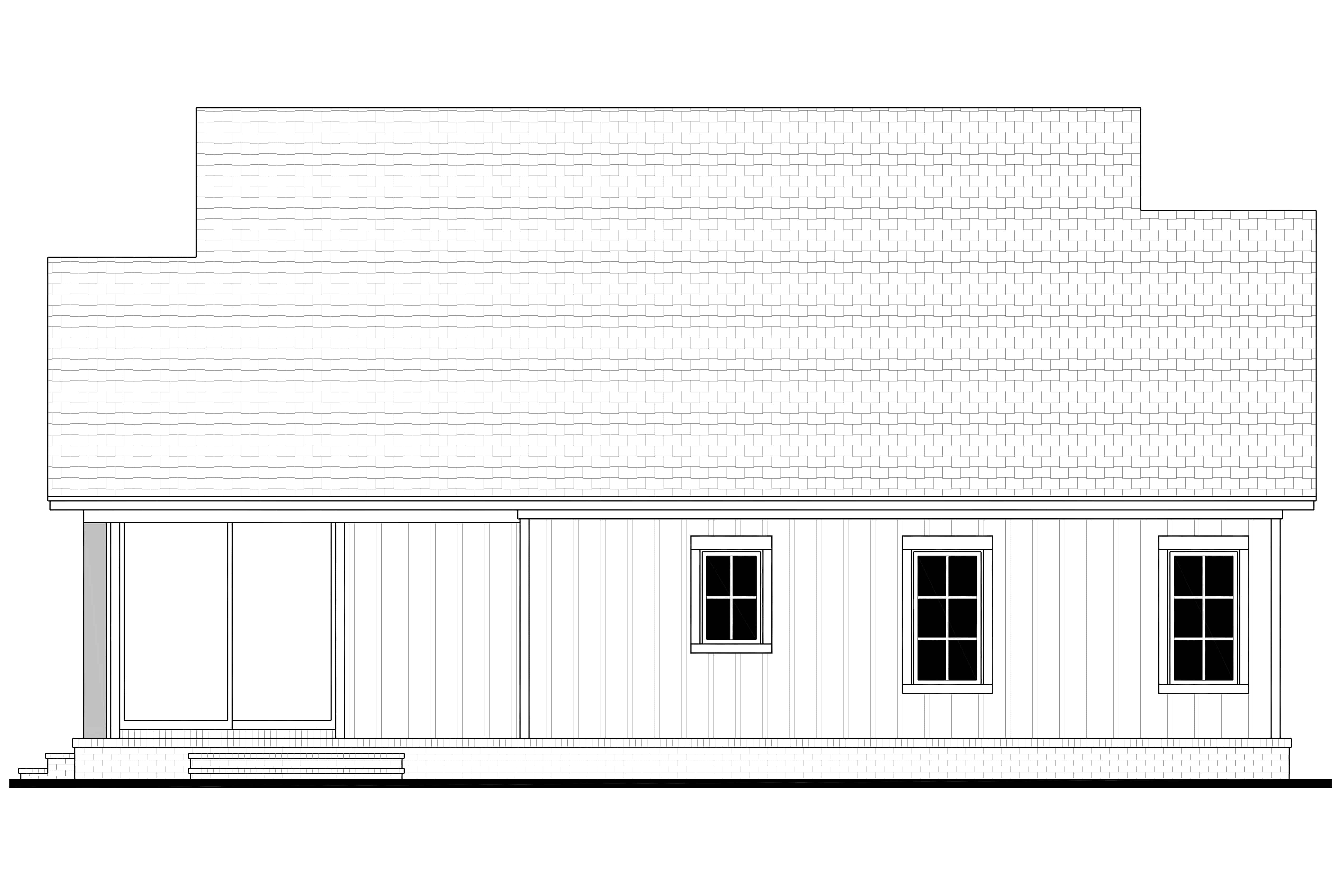 Home Plan Rear Elevation of this 3-Bedroom,1596 Sq Ft Plan -142-1463