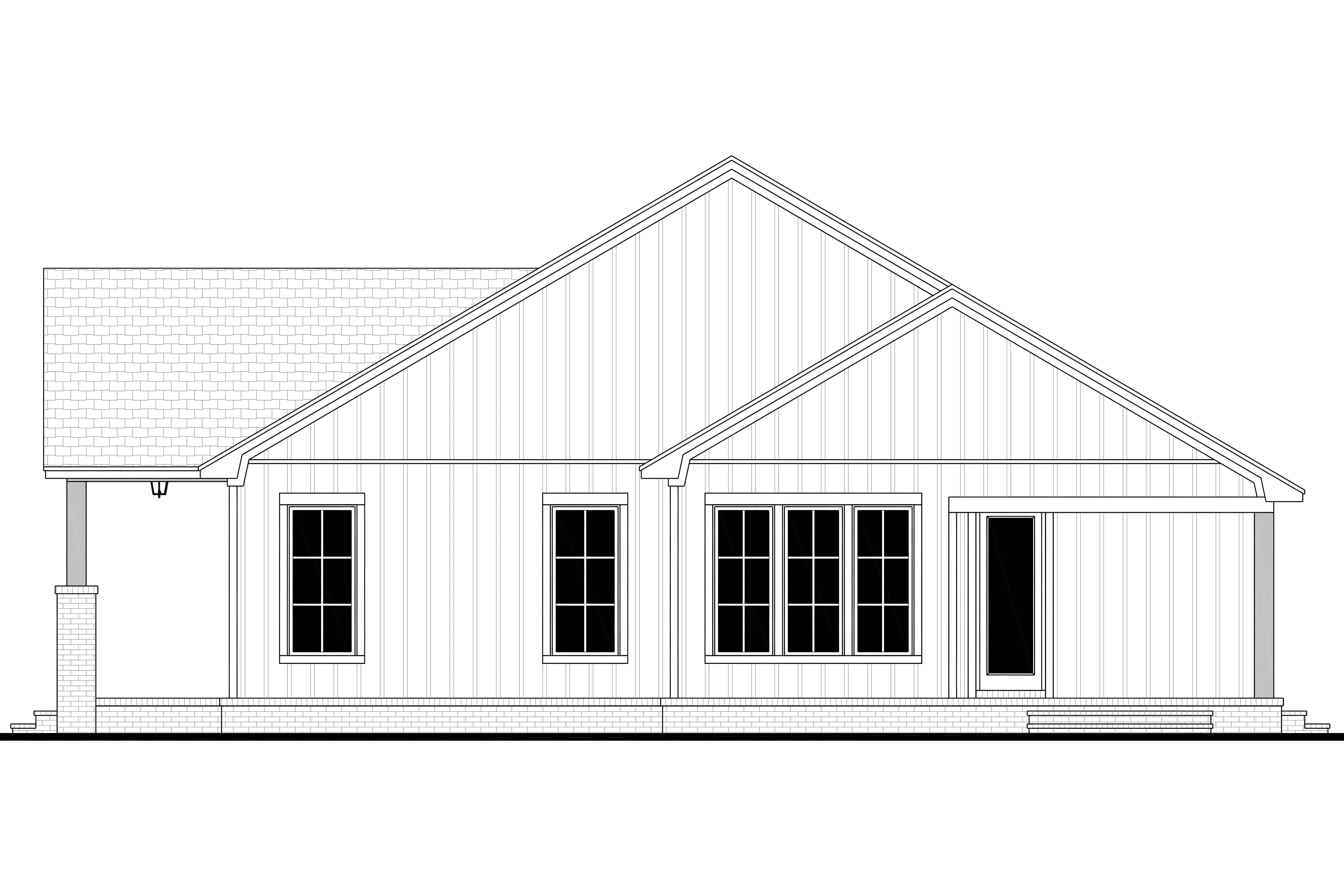 Home Plan Right Elevation of this 3-Bedroom,1596 Sq Ft Plan -142-1463