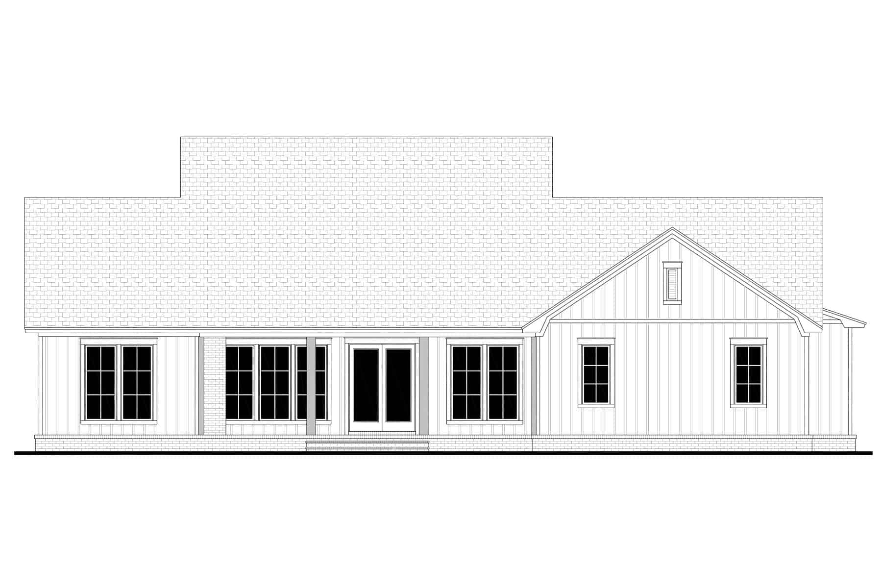 Home Plan Rear Elevation of this 3-Bedroom,2397 Sq Ft Plan -142-1467