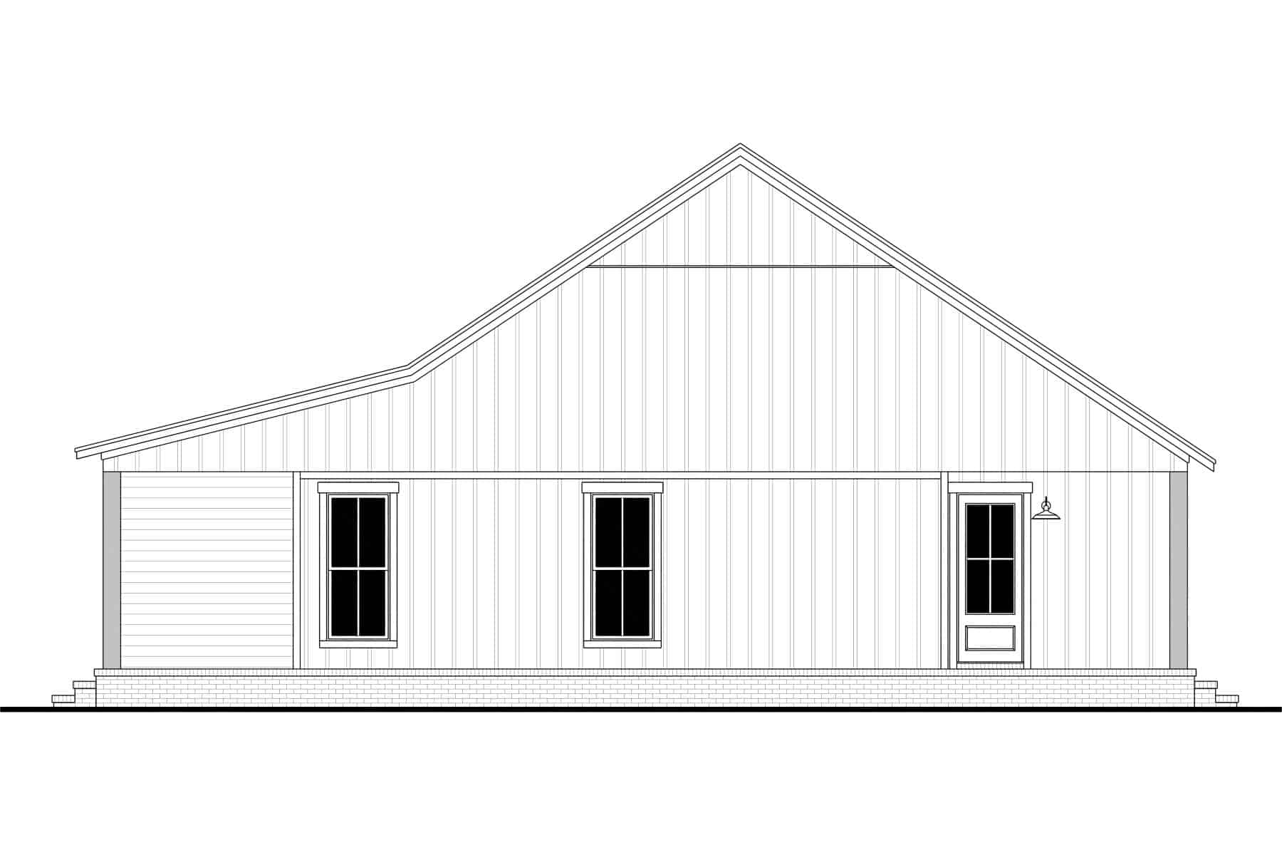 Home Plan Right Elevation of this 3-Bedroom,1295 Sq Ft Plan -142-1468