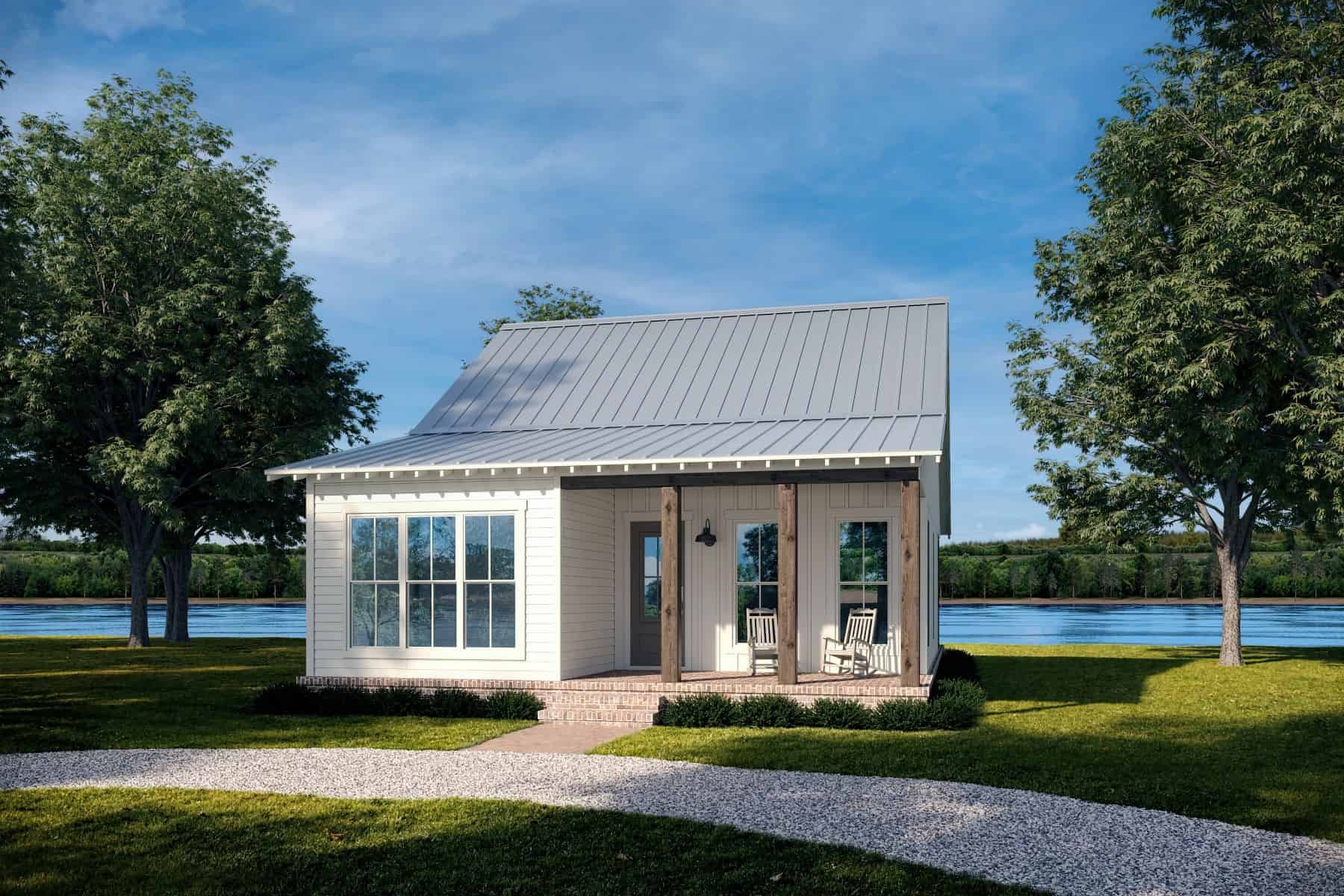 Front elevation of Small House Plans home (ThePlanCollection: House Plan #142-1468)