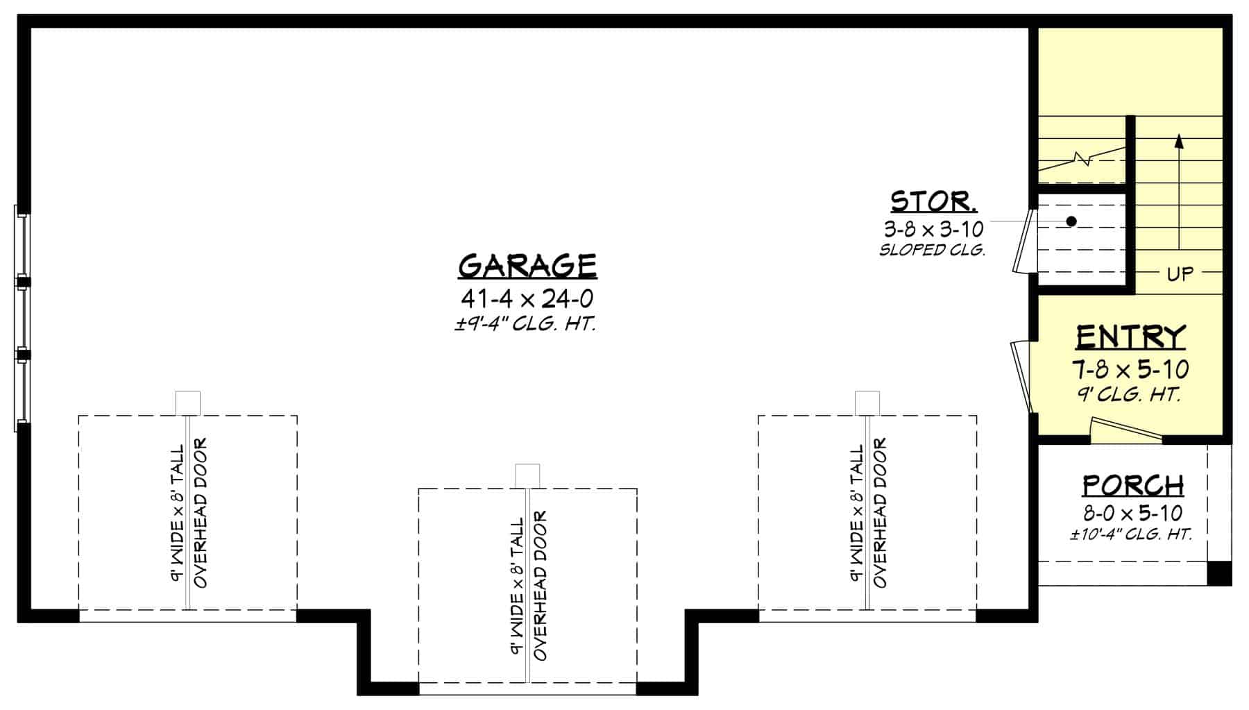 Main Level of Garage Plan #142-1469