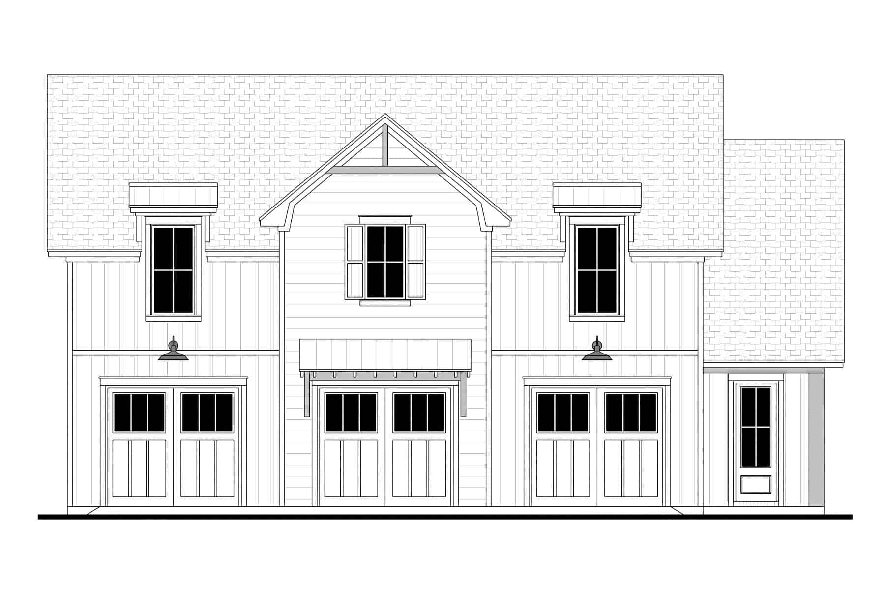 Home Plan Front Elevation of this 2-Bedroom,1219 Sq Ft Plan -142-1469