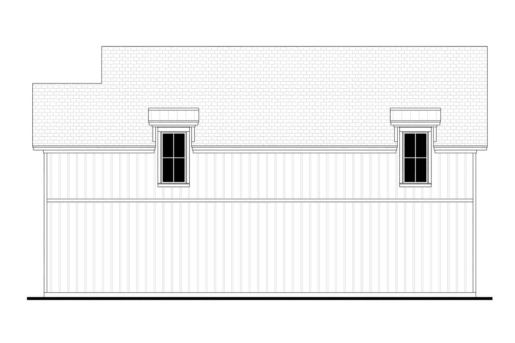 Home Plan Rear Elevation of this 2-Bedroom,1219 Sq Ft Plan -142-1469