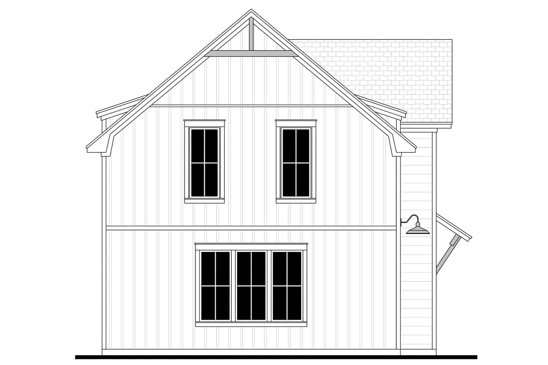 Home Plan Left Elevation of this 2-Bedroom,1219 Sq Ft Plan -142-1469