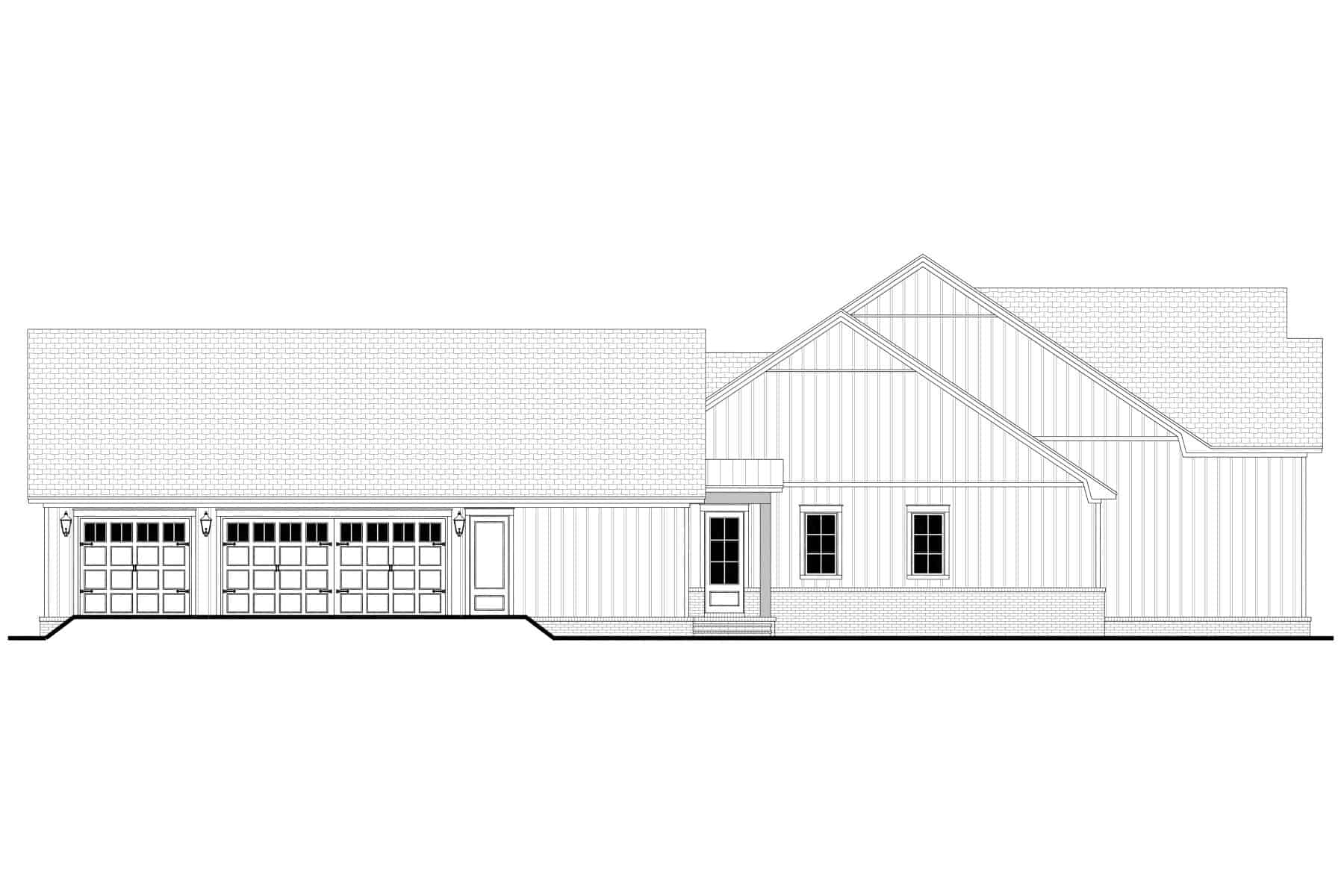 Home Plan Left Elevation of this 4-Bedroom,3070 Sq Ft Plan -142-1471