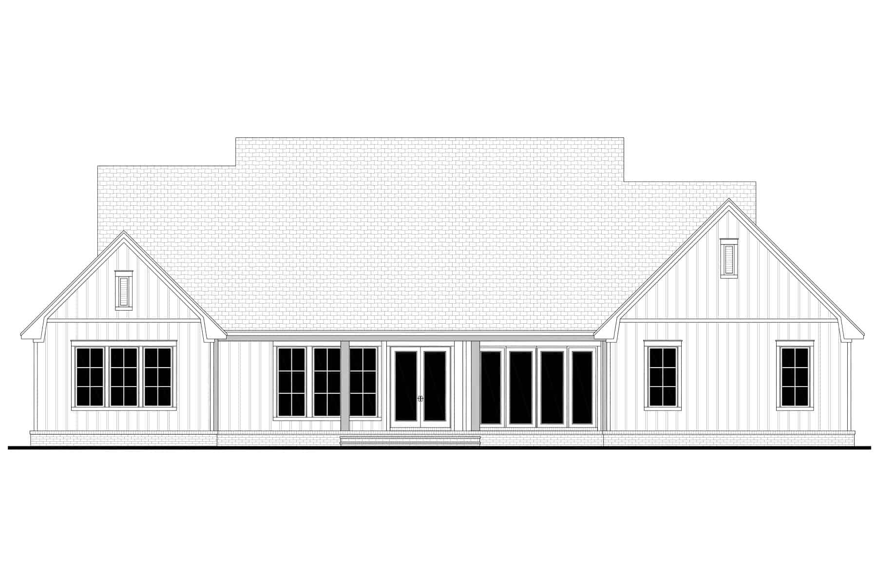 Home Plan Rear Elevation of this 4-Bedroom,3070 Sq Ft Plan -142-1471