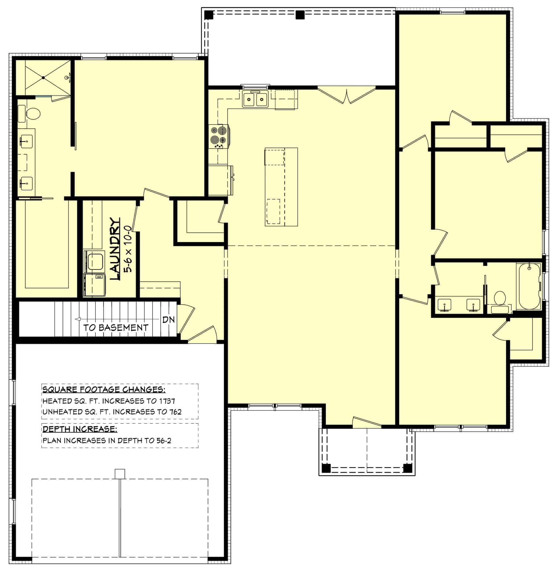 Main Level of Modern Farmhouse Plan #142-1472