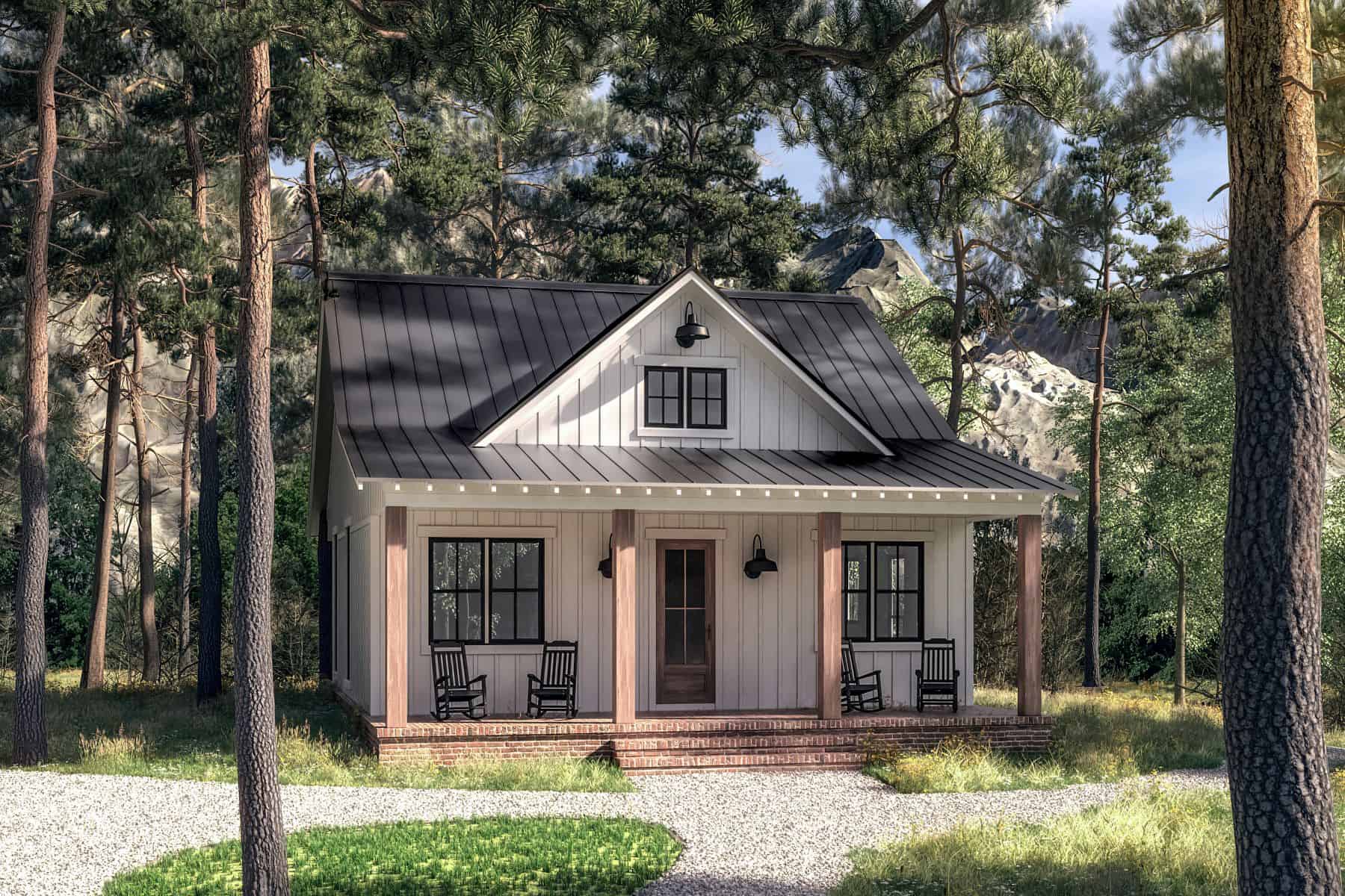 Front elevation of Small House Plans home (ThePlanCollection: House Plan #142-1474)