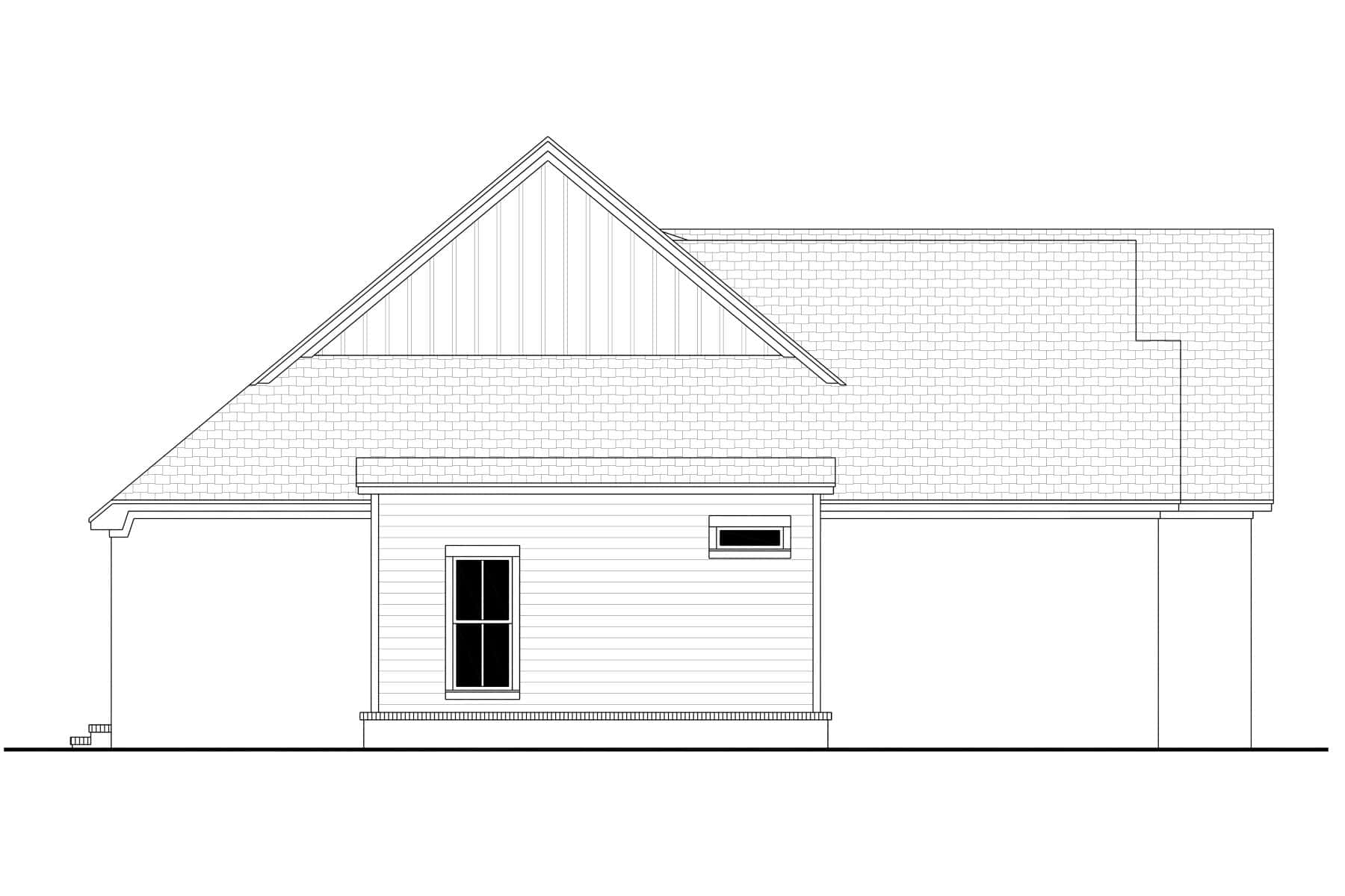 Home Plan Left Elevation of this 4-Bedroom,1800 Sq Ft Plan -142-1475