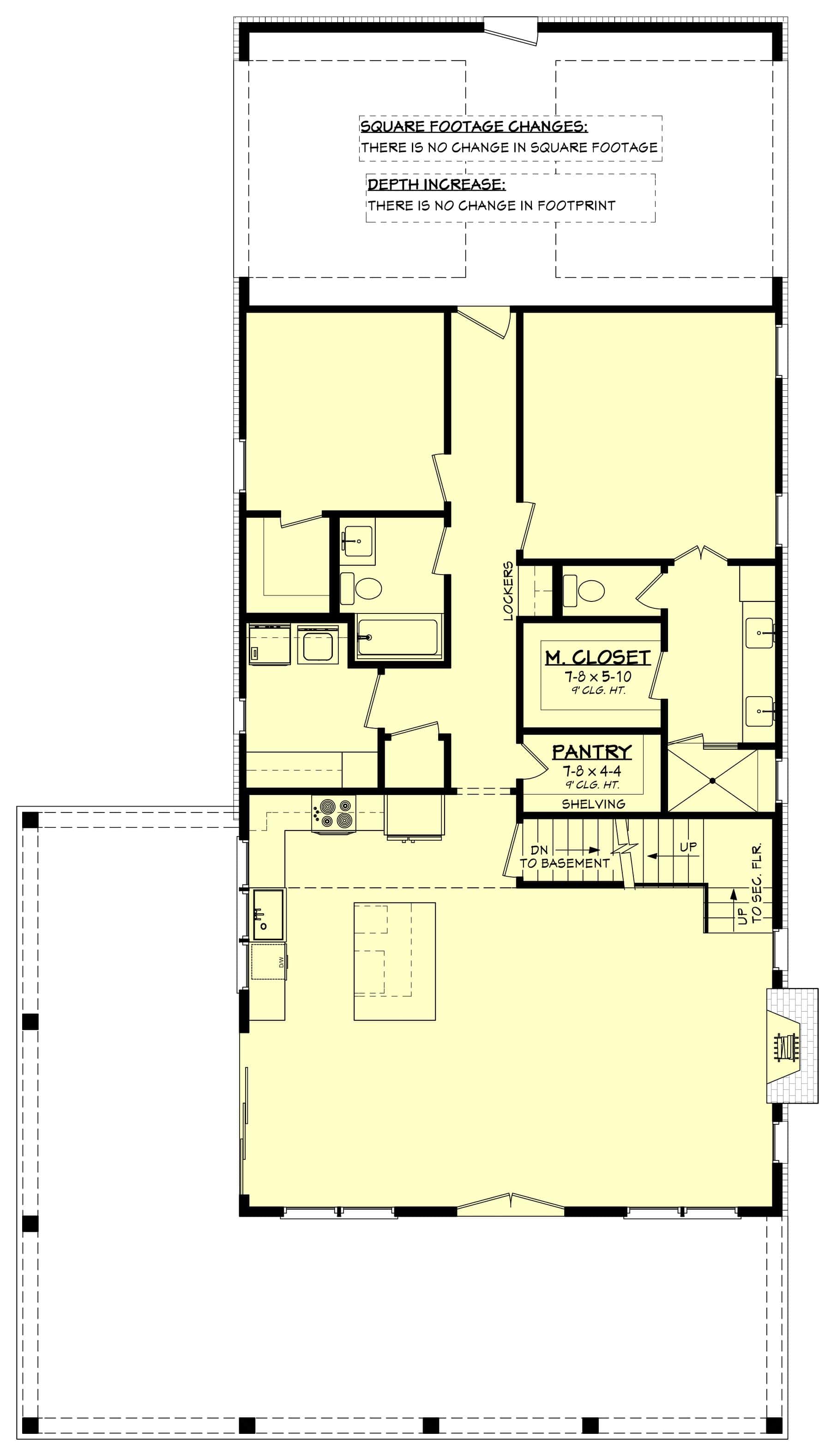 Main Level of Modern Farmhouse Plan #142-1476
