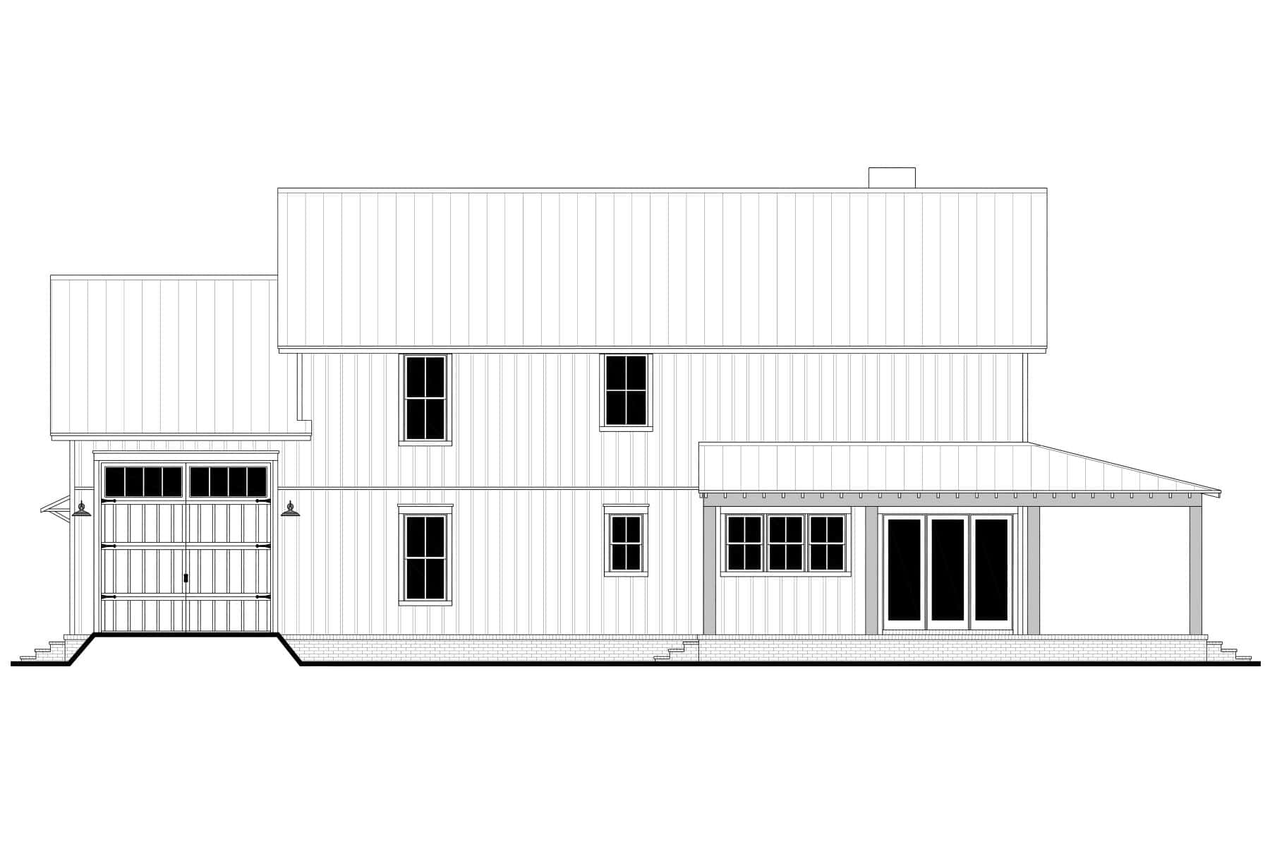 Home Plan Left Elevation of this 4-Bedroom,2417 Sq Ft Plan -142-1476