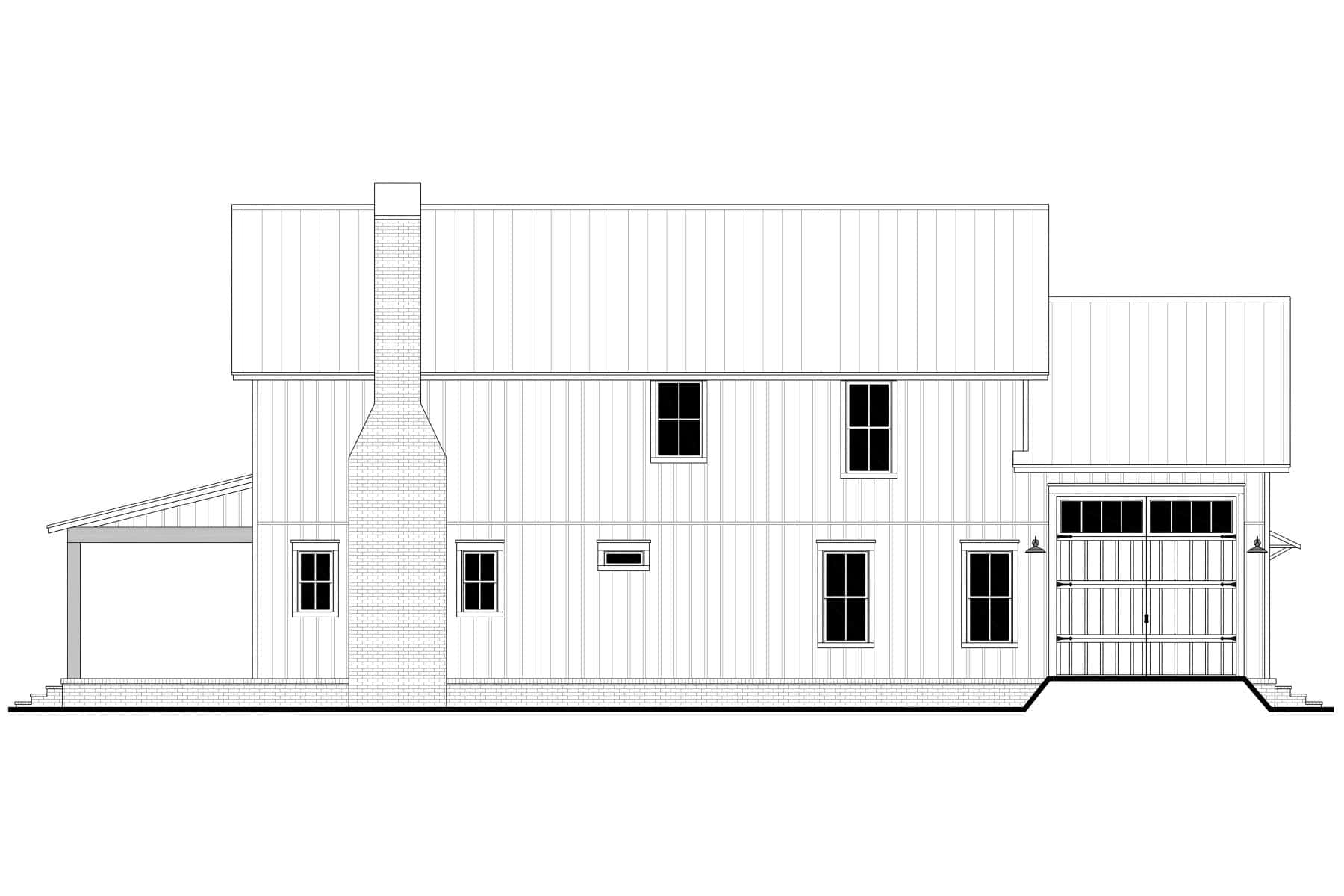 Home Plan Right Elevation of this 4-Bedroom,2417 Sq Ft Plan -142-1476