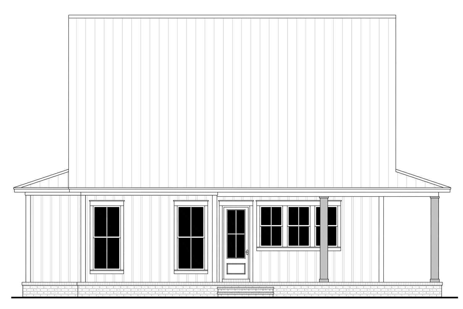 Home Plan Rear Elevation of this 4-Bedroom,2235 Sq Ft Plan -142-1477