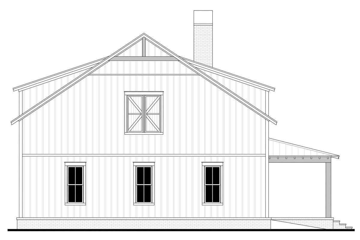 Home Plan Left Elevation of this 4-Bedroom,2782 Sq Ft Plan -142-1480