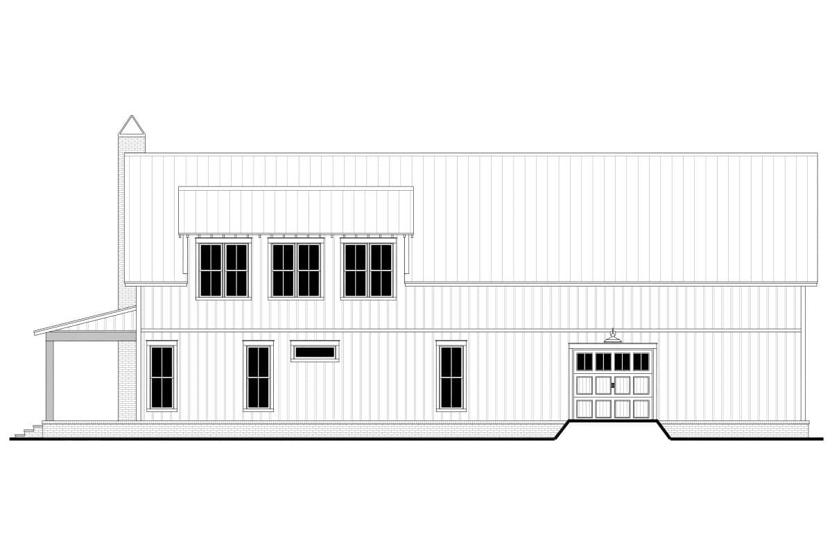 Home Plan Rear Elevation of this 4-Bedroom,2782 Sq Ft Plan -142-1480